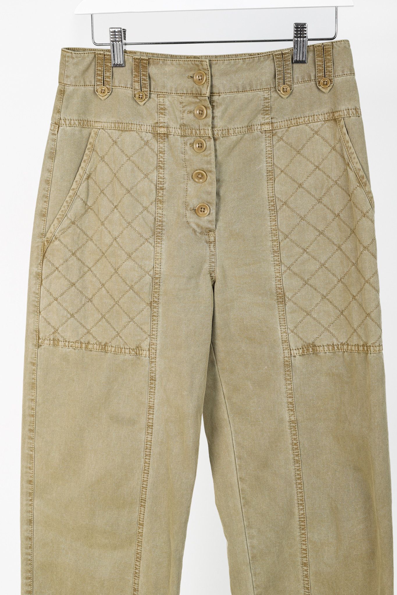 Ulla Johnson Ulla Johnson Cambrie Khaki Straight-Leg Pants Size 27" / US 4 / IT 40 - 3 Thumbnail