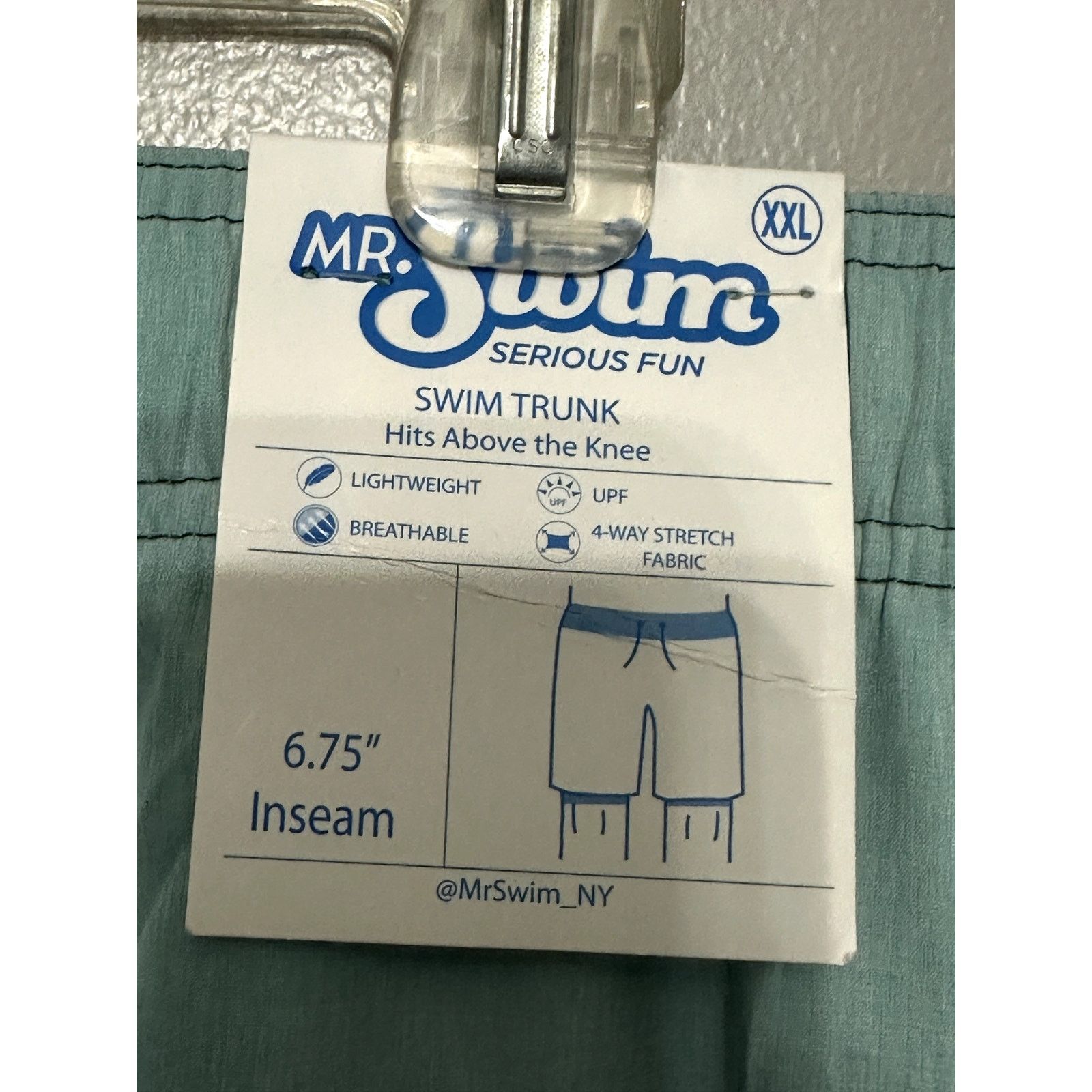 Other Mr. Swim Trunk Adjustable Drawstring Quick-Dry Green XXL NWT Size US 40 / EU 56 - 8 Thumbnail