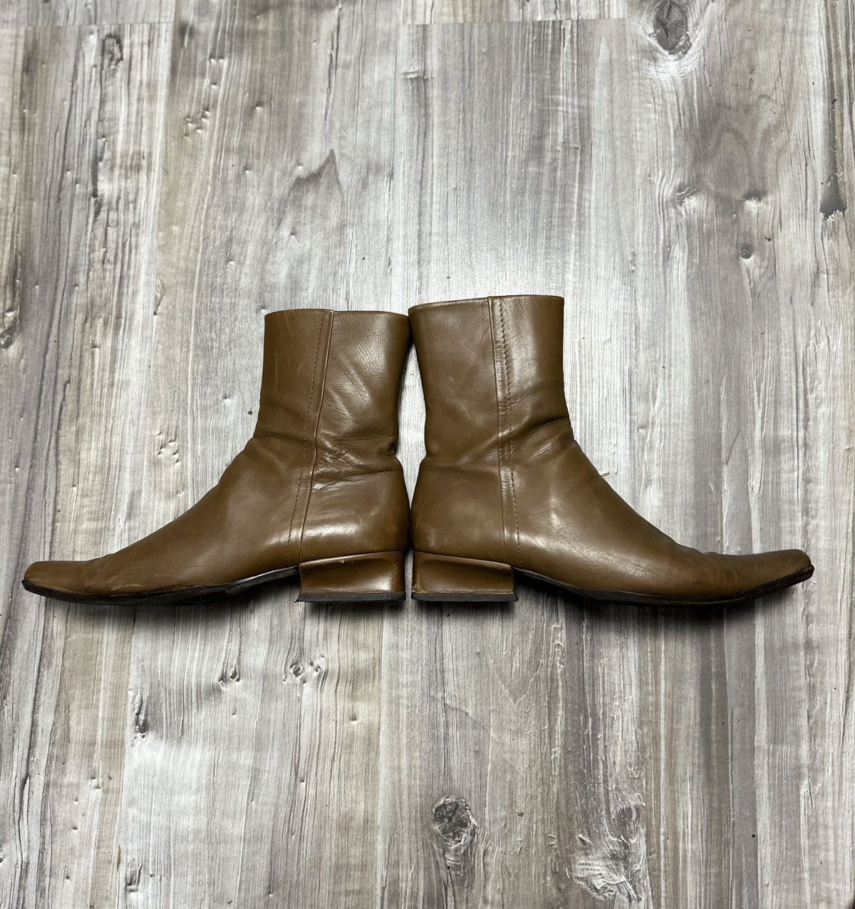 Prada Crazy Prada Vintage Leather Biker Boots Size US 8 / IT 38 - 4 Thumbnail