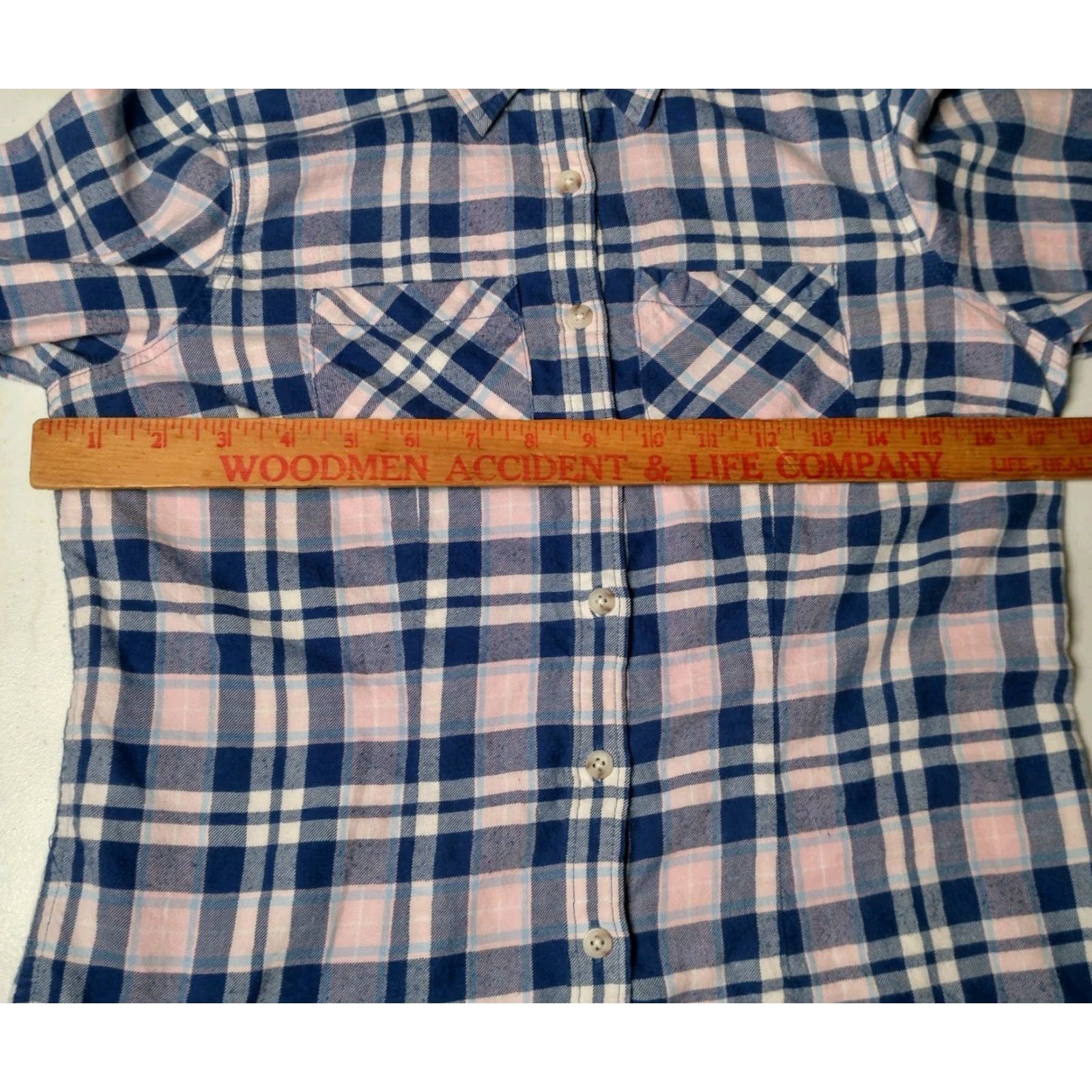 Vintage VINTAGE L.L. Bean Flannel Shirt Womens XXS Petite Pink Blue Plaid Workwear Casual Long Sleeve Size XXS / US 00 / IT 34 - 4 Thumbnail