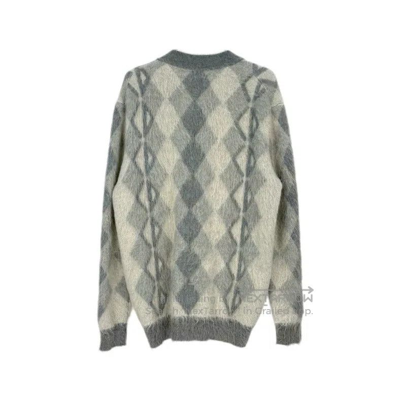 Dior Dior Beige-gray diamond pattern horse wool cardigan coat Size US S / EU 44-46 / 1 - 2 Thumbnail