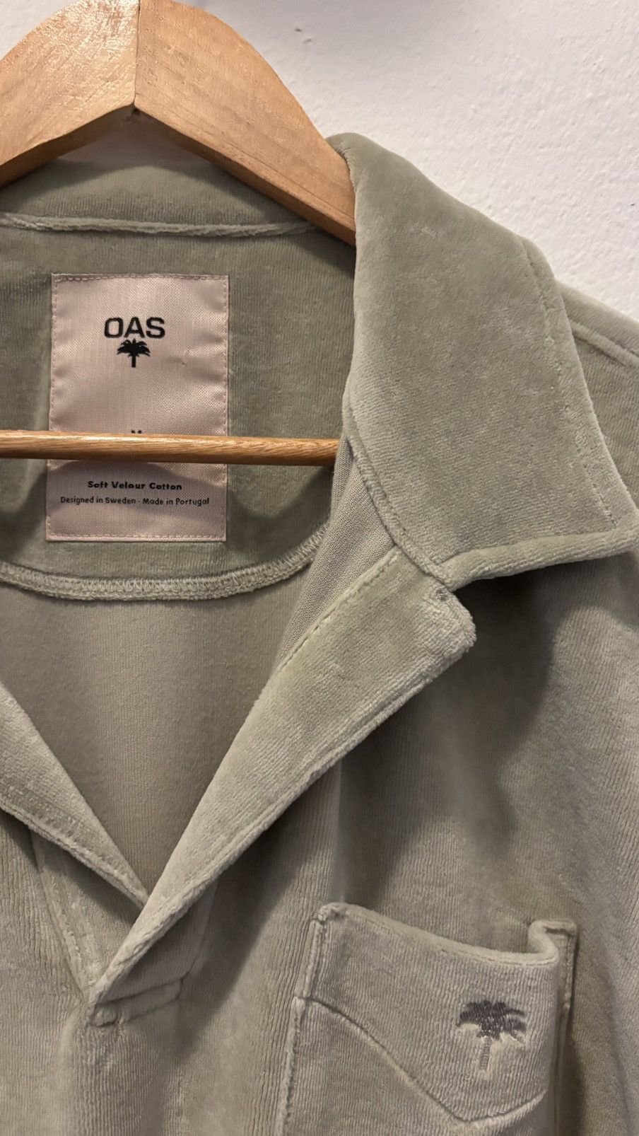 OAS OAS Velour Long-Sleeve Polo Short Green Size US M / EU 48-50 / 2 - 4 Thumbnail