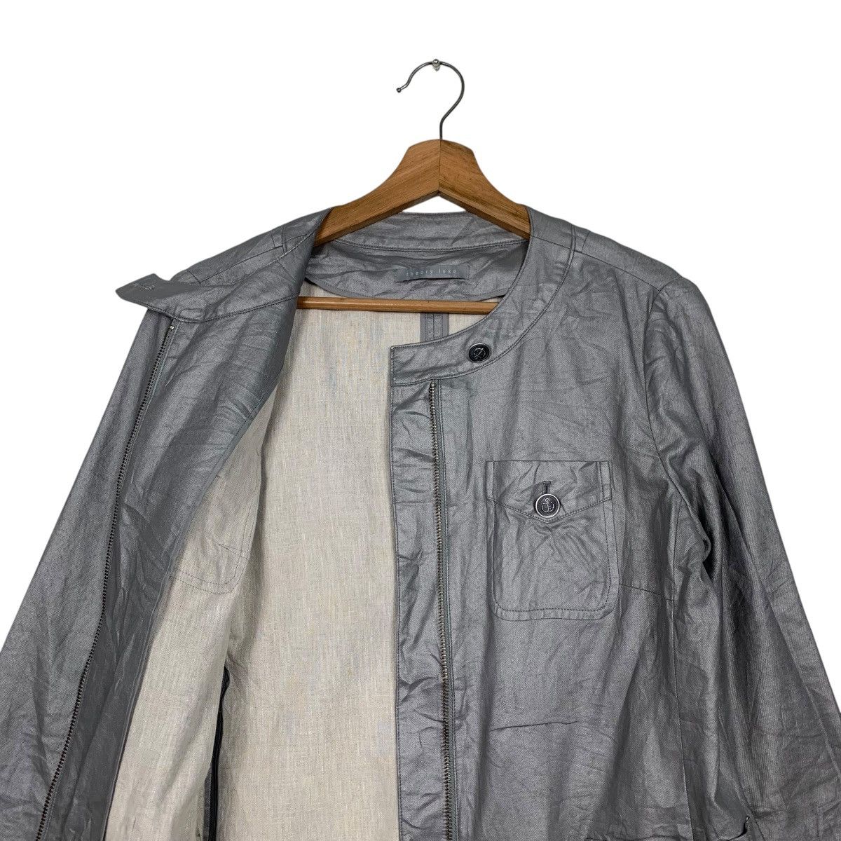 Theory THEORY LUXE Silver Grey Linen Jacket #2804-C127 Size M / US 6-8 / IT 42-44 - 10 Thumbnail