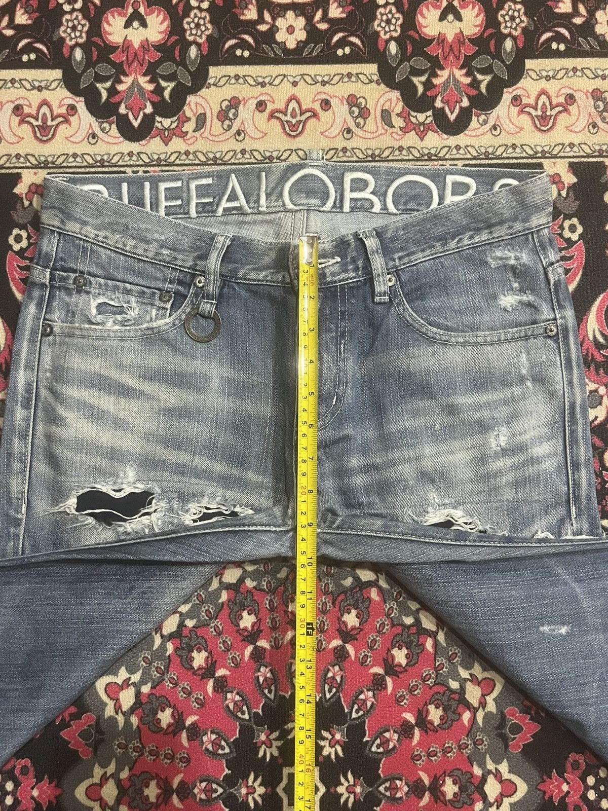 BUFFALO BOBS Japanese Brand Buffalo Bobs Trashed Ripped Skinny Fit Jeans Size US 32 / EU 48 - 12 Thumbnail