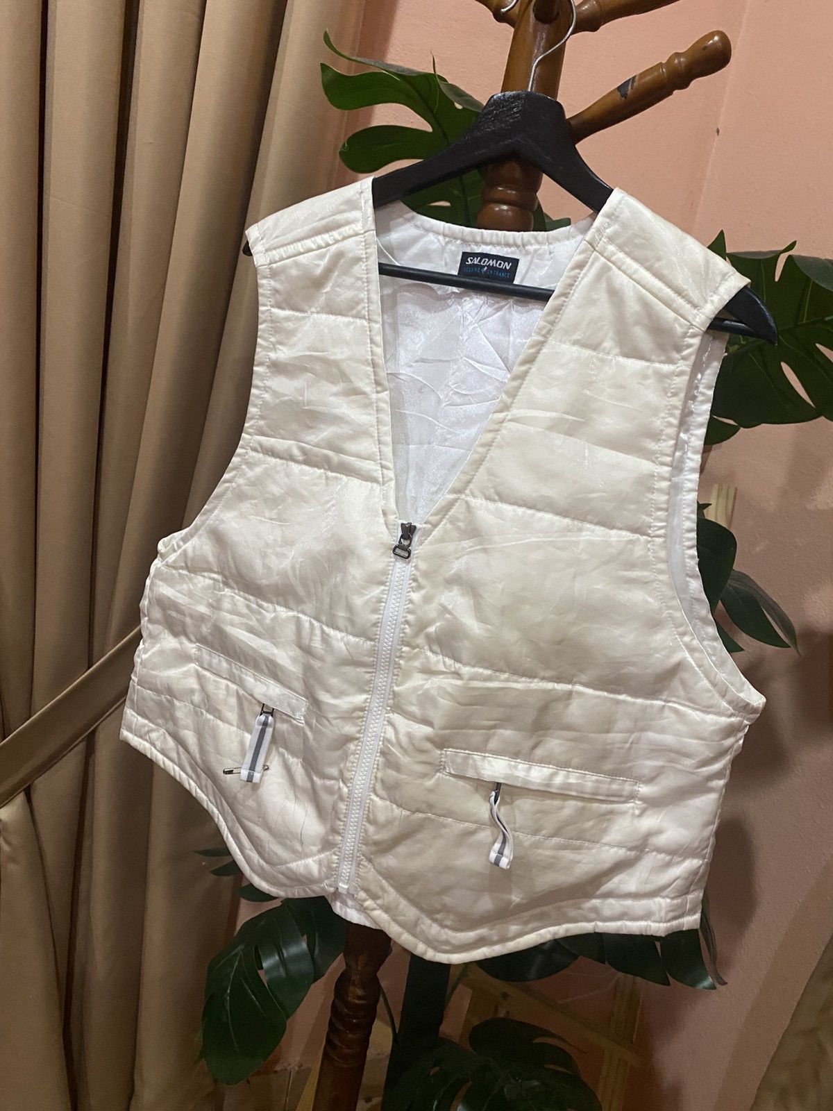 Salomon Vintage Salomon Reversible Quilted Vest - White, 90s Outdoor Size US M / EU 48-50 / 2 - 2 Thumbnail