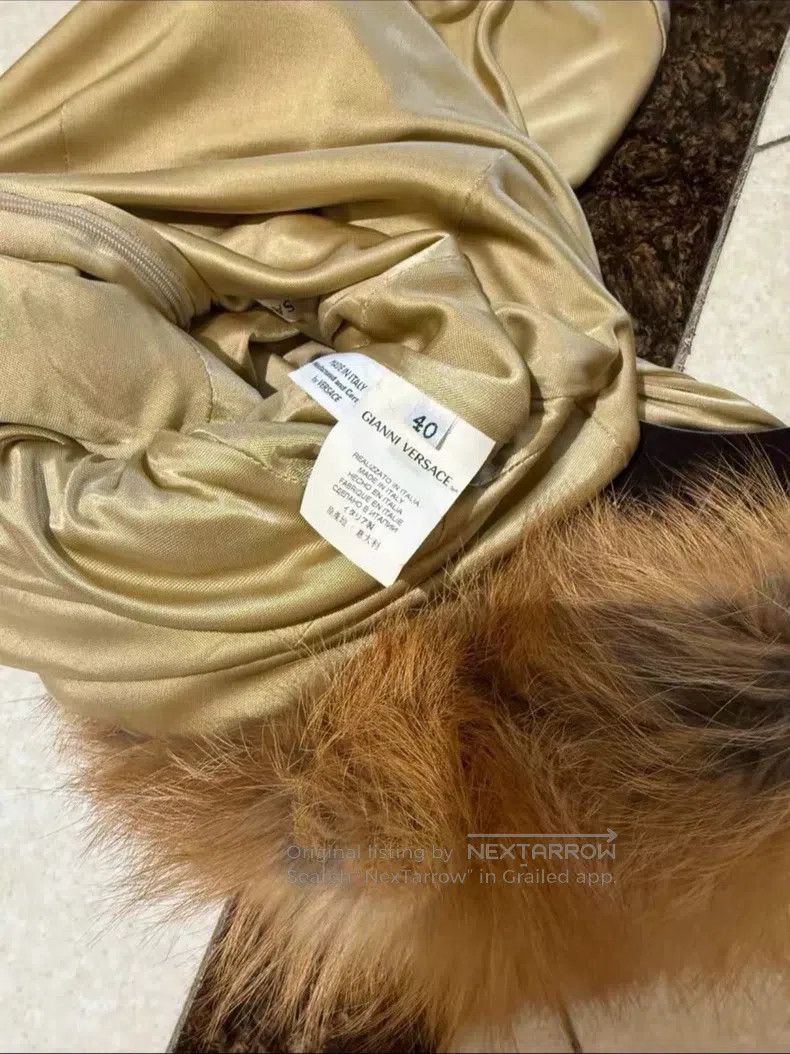 Versace Versace Main line champagne gold fur dress Size M / US 6-8 / IT 42-44 - 4 Thumbnail