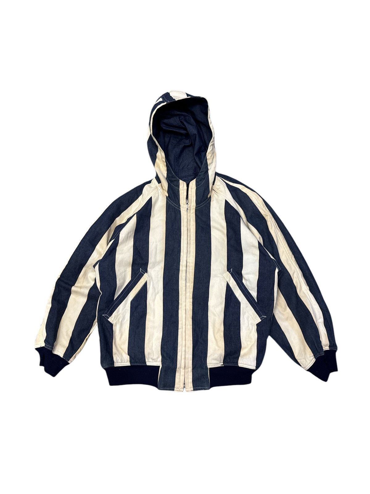 Issey Miyake 1980s I.S ISSEY MIYAKE REVERSIBLE STRIPED BOMBER JACKET Size US M / EU 48-50 / 2 - 3 Thumbnail
