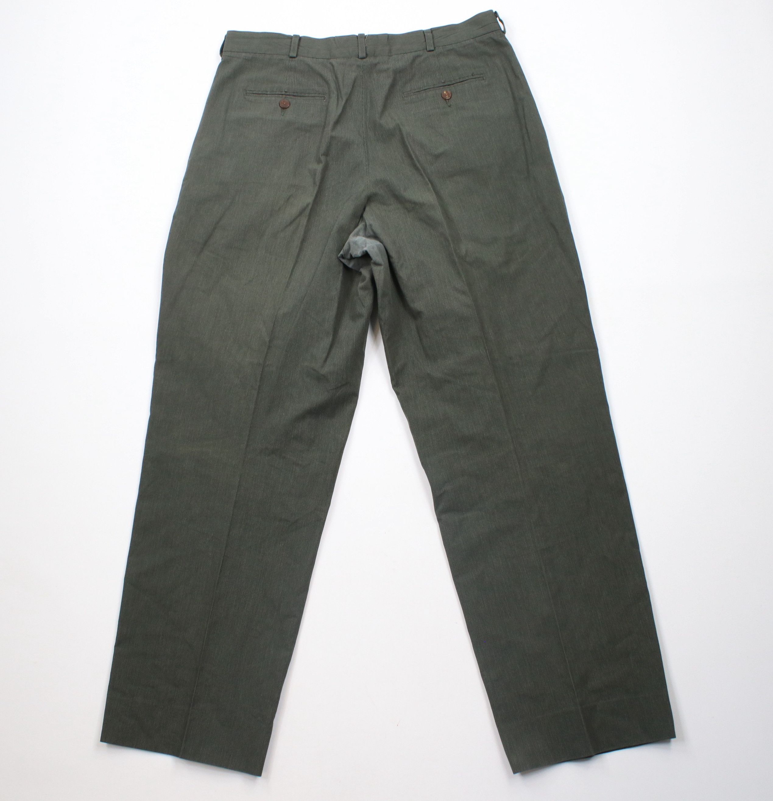 Perry Ellis Vintage 90s Perry Ellis Pinstriped Wide Leg Chino Pants Size US 34 / EU 50 - 8 Thumbnail