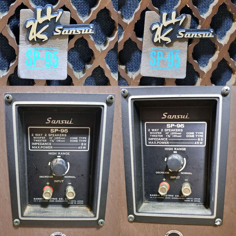 Vintage VINTAGE SANSUI SP-95 10" 2-Way High-Fidelity Speakers Pair Size ONE SIZE - 8 Thumbnail