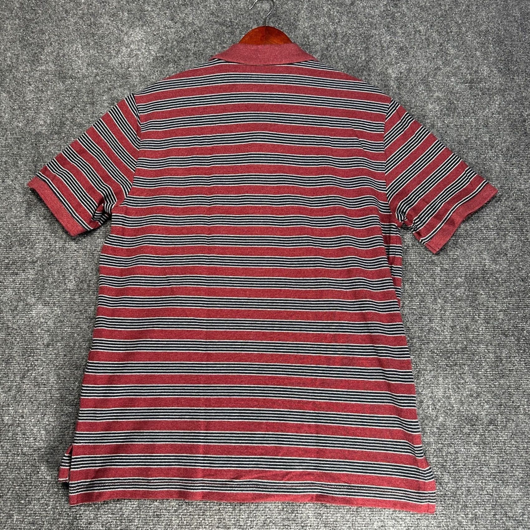 Eddie Bauer Eddie Bauer Polo Shirt Men Large Maroon Striped Short Sleeve Button Neck Size US L / EU 52-54 / 3 - 6 Thumbnail
