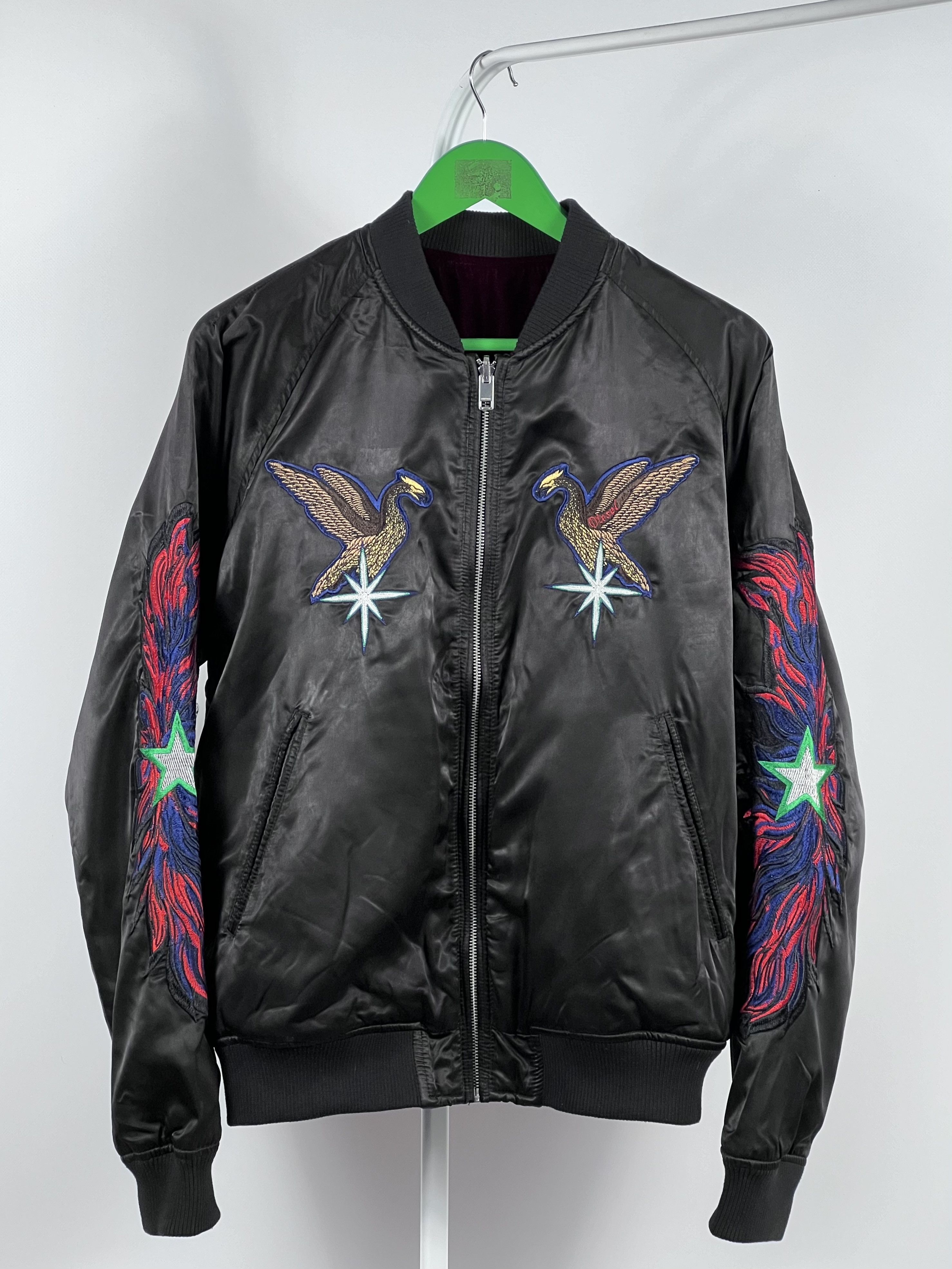 image of Diesel Reversible Bomber Jacket in Black, Men's (Size Medium)