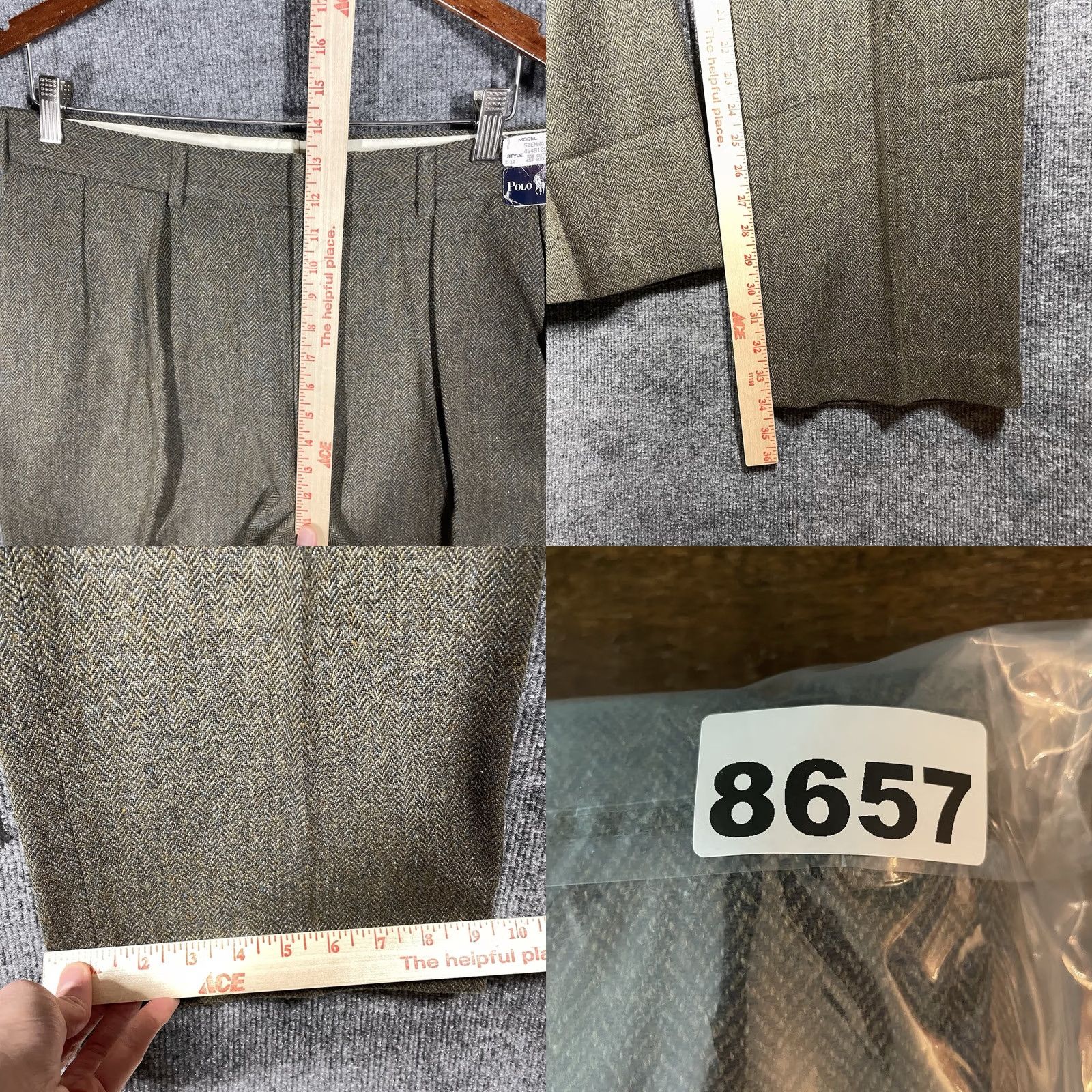 Polo Ralph Lauren VINTAGE Polo Ralph Lauren Pants 36x34 Tweed Wool Cotton 80s 90s Mens Size US M / EU 48-50 / 2 - 10 Thumbnail