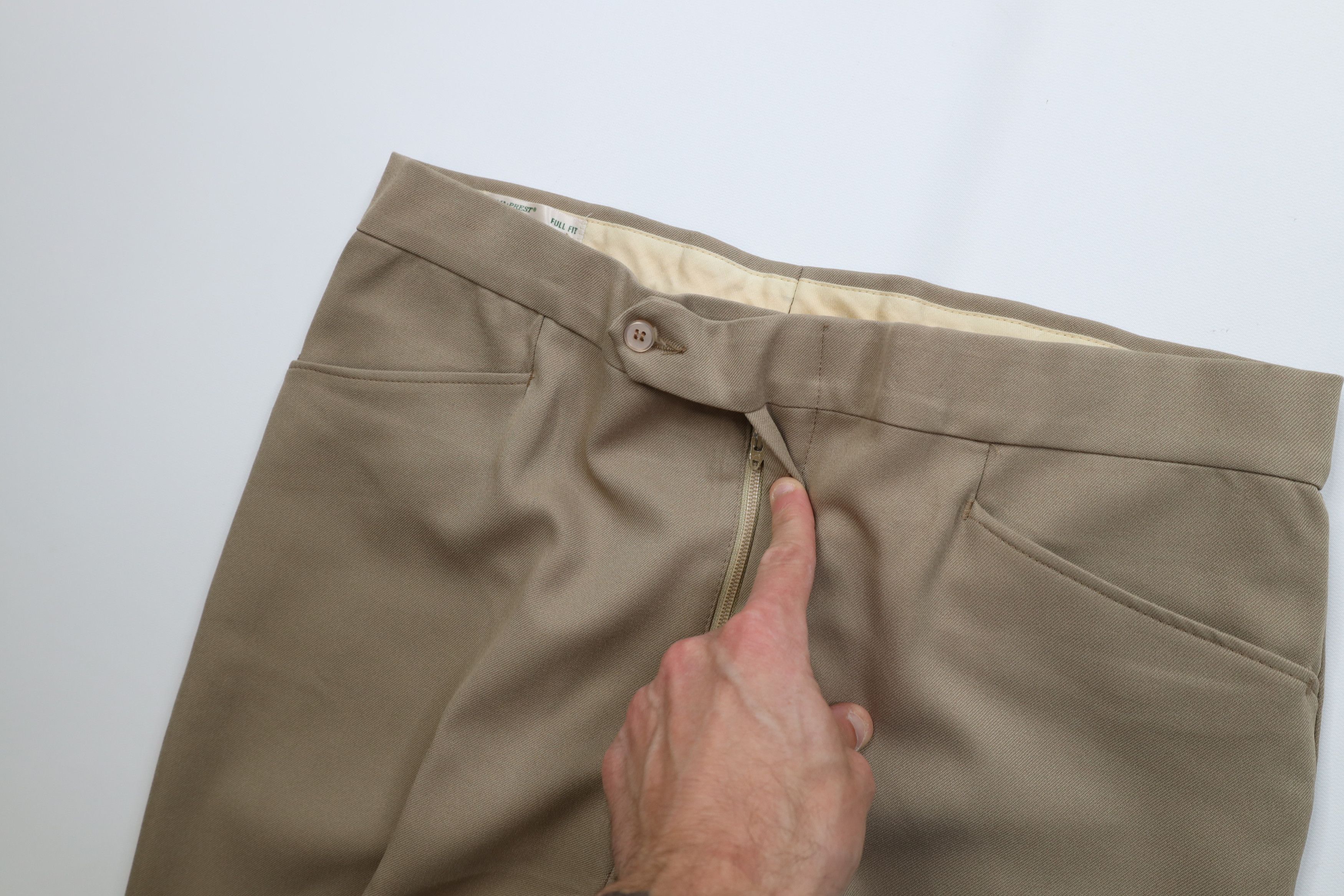 Vintage Vintage 70s Streetwear Knit Wide Leg Chino Pants Beige USA Size US 34 / EU 50 - 7 Thumbnail
