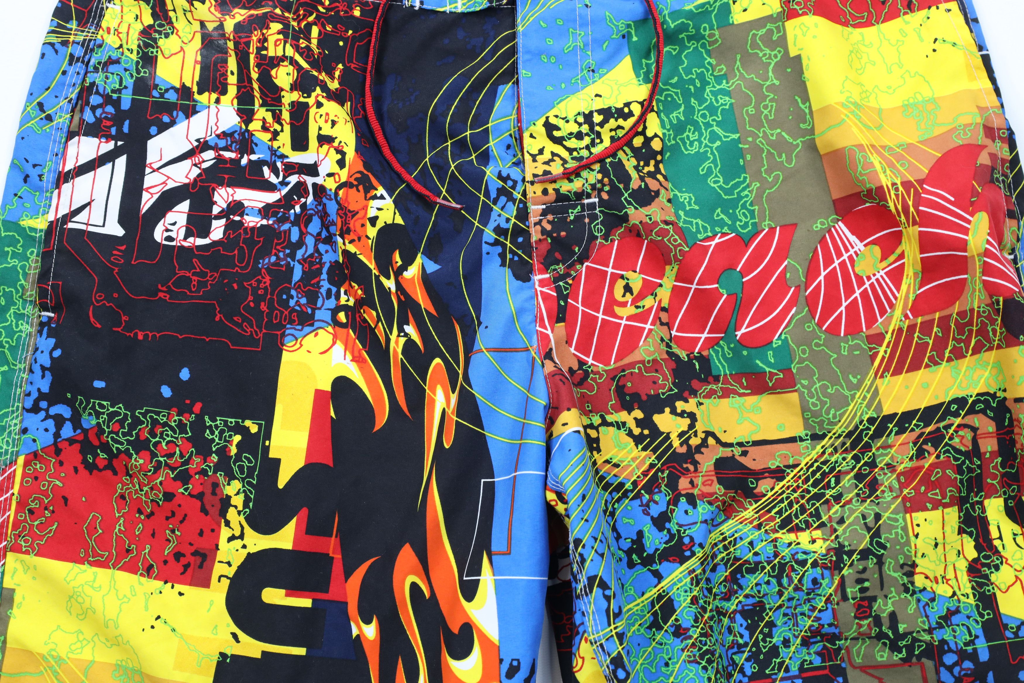 Vintage Vintage 90s Streetwear Rainbow All Over Print Board Shorts Size US 36 / EU 52 - 3 Thumbnail