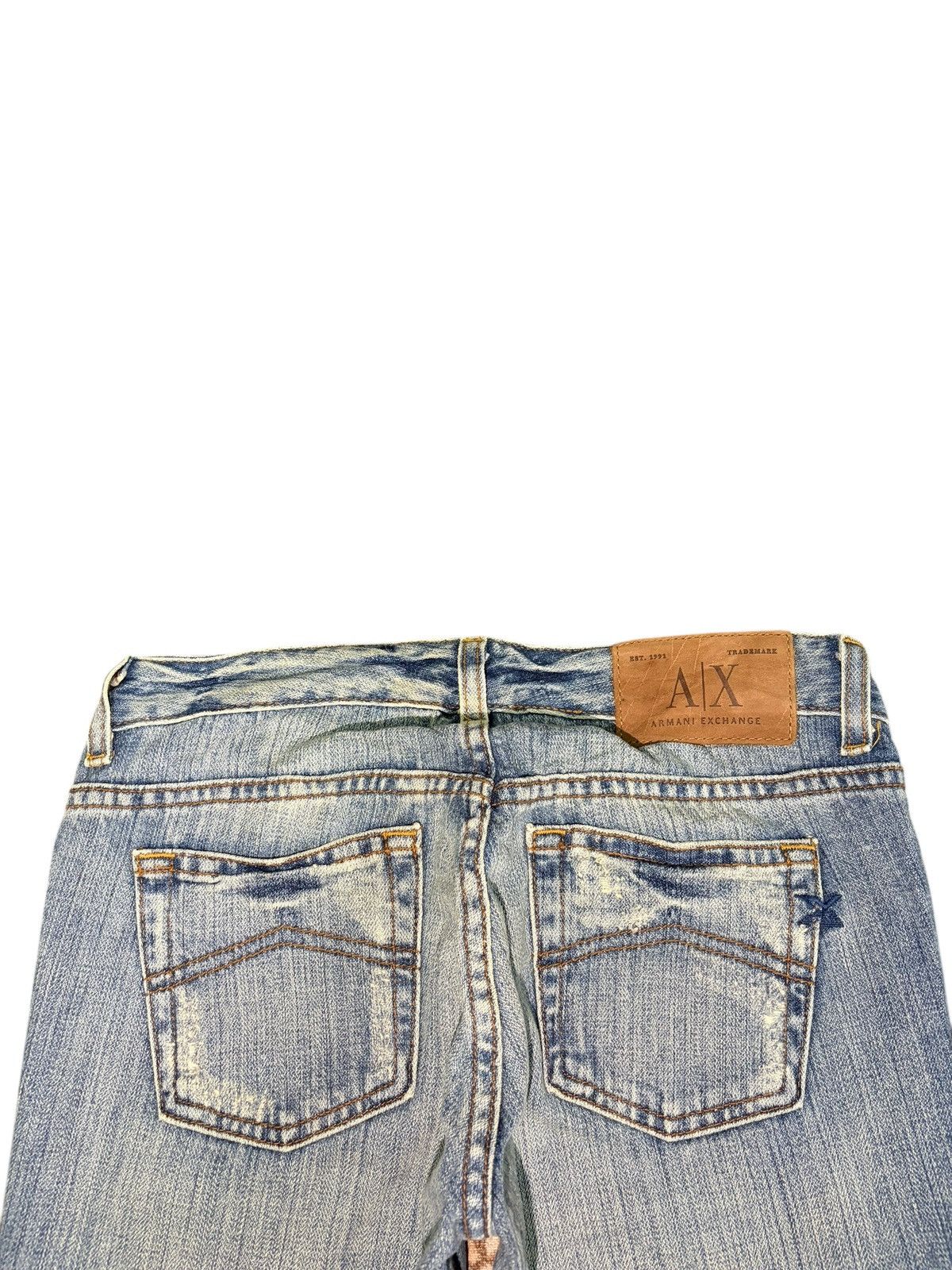 Armani Exchange Vintage Armani Exchange Distress Low Rise Flare Jeans Size 27" / US 4 / IT 40 - 4 Thumbnail