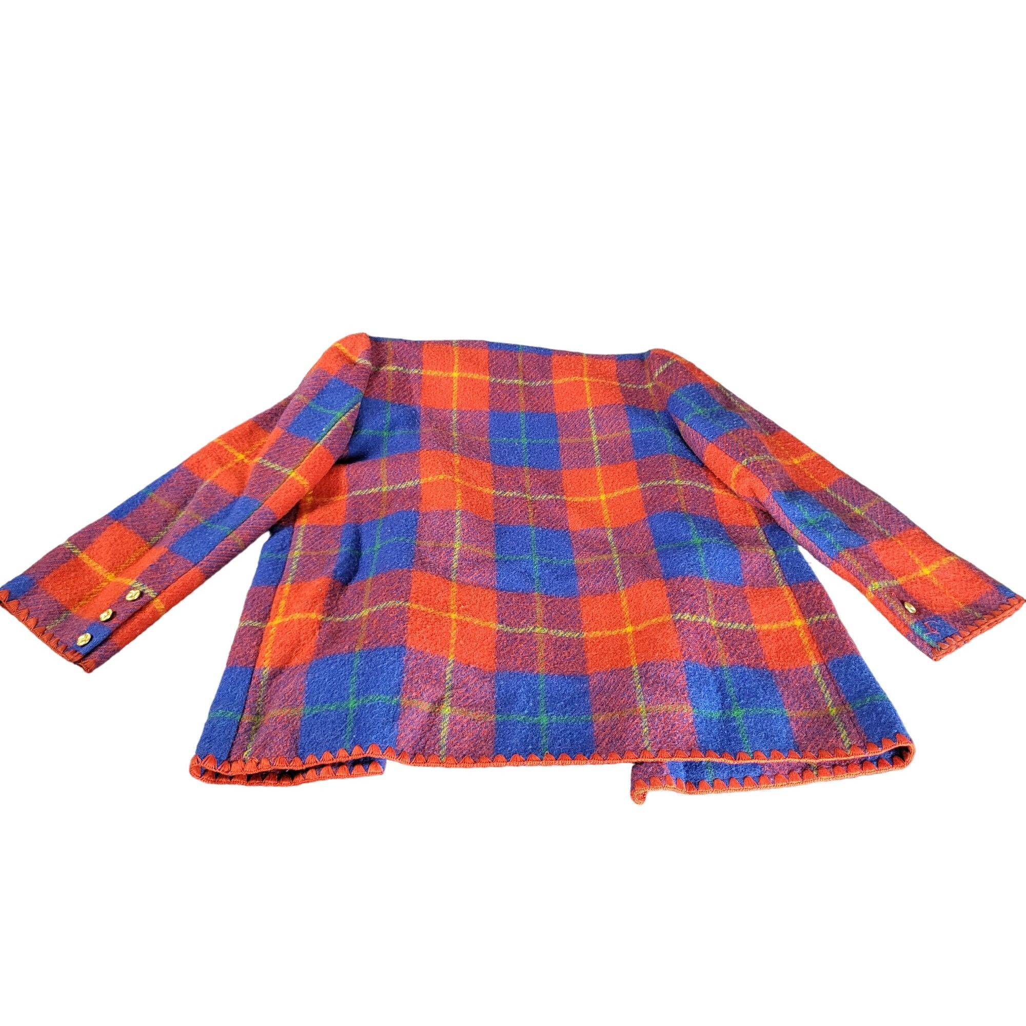 Vintage Vintage Diane Dickinson Plaid Wool Jacket Women Sz 12 Red Bl Size XL / US 12-14 / IT 48-50 - 2 Thumbnail