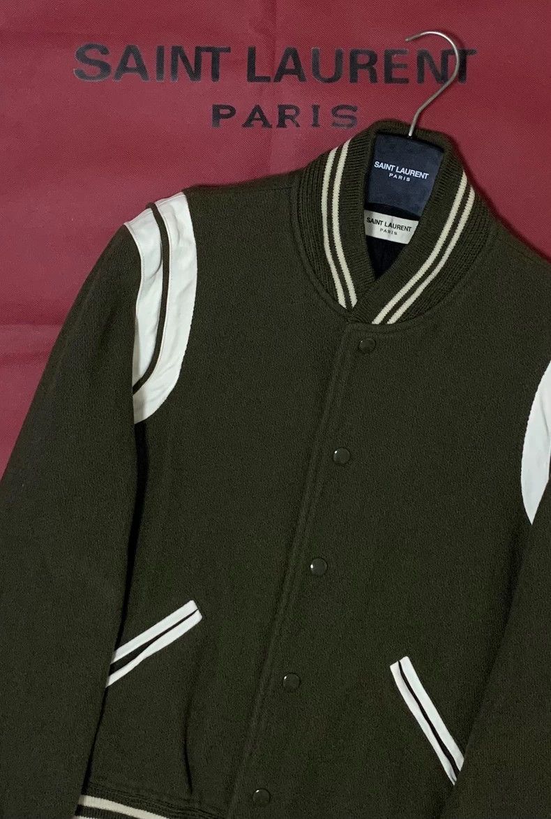 Saint Laurent Paris Saint Laurent Paris Olive green wool patchwork baseball un Size US L / EU 52-54 / 3 - 7 Thumbnail