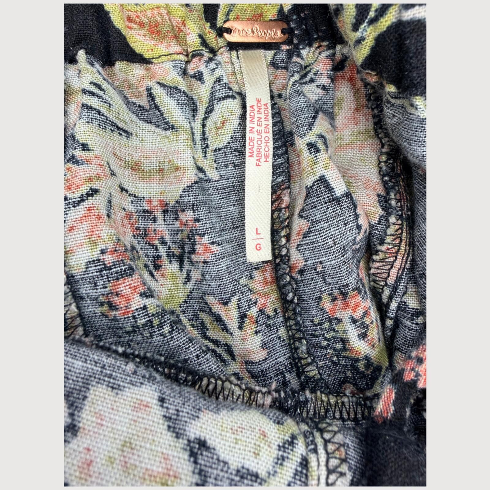 Free People Free People Floral Wide Leg Jumpsuit Black L Size 36" / US 14 / IT 50 - 4 Thumbnail