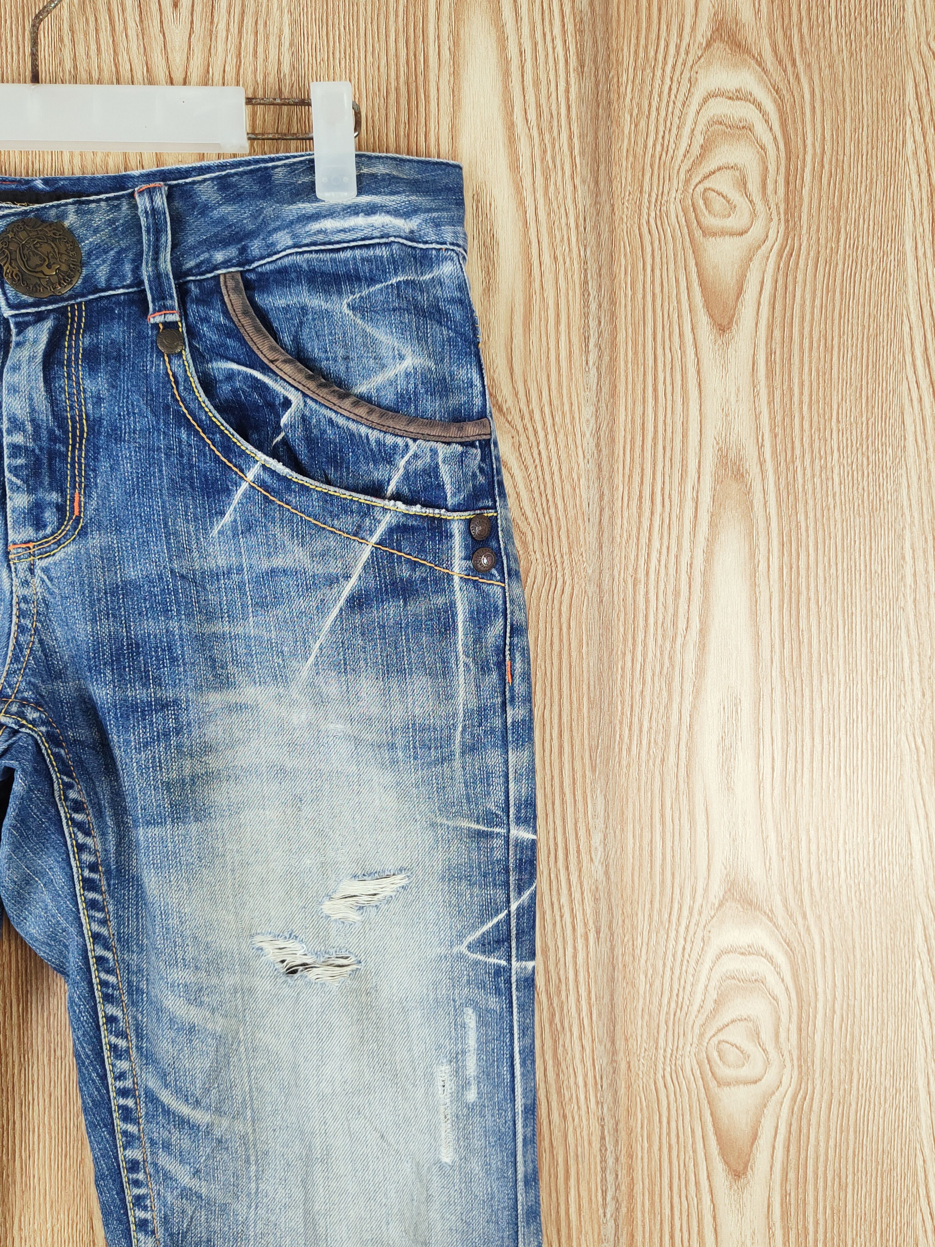 Japanese Brand Redpepper Blue Distressed Ripped Jeans #S2698 Size 31" - 7 Thumbnail