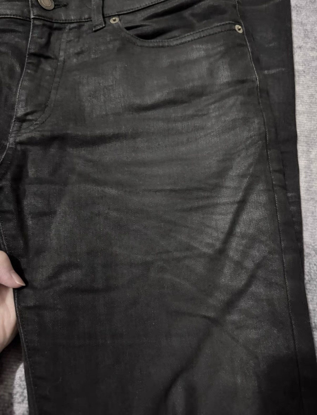 Saint Laurent Paris SLP 16FW Knee Slash Waxed Finish Basic Denim Jeans Size US 31 - 5 Thumbnail