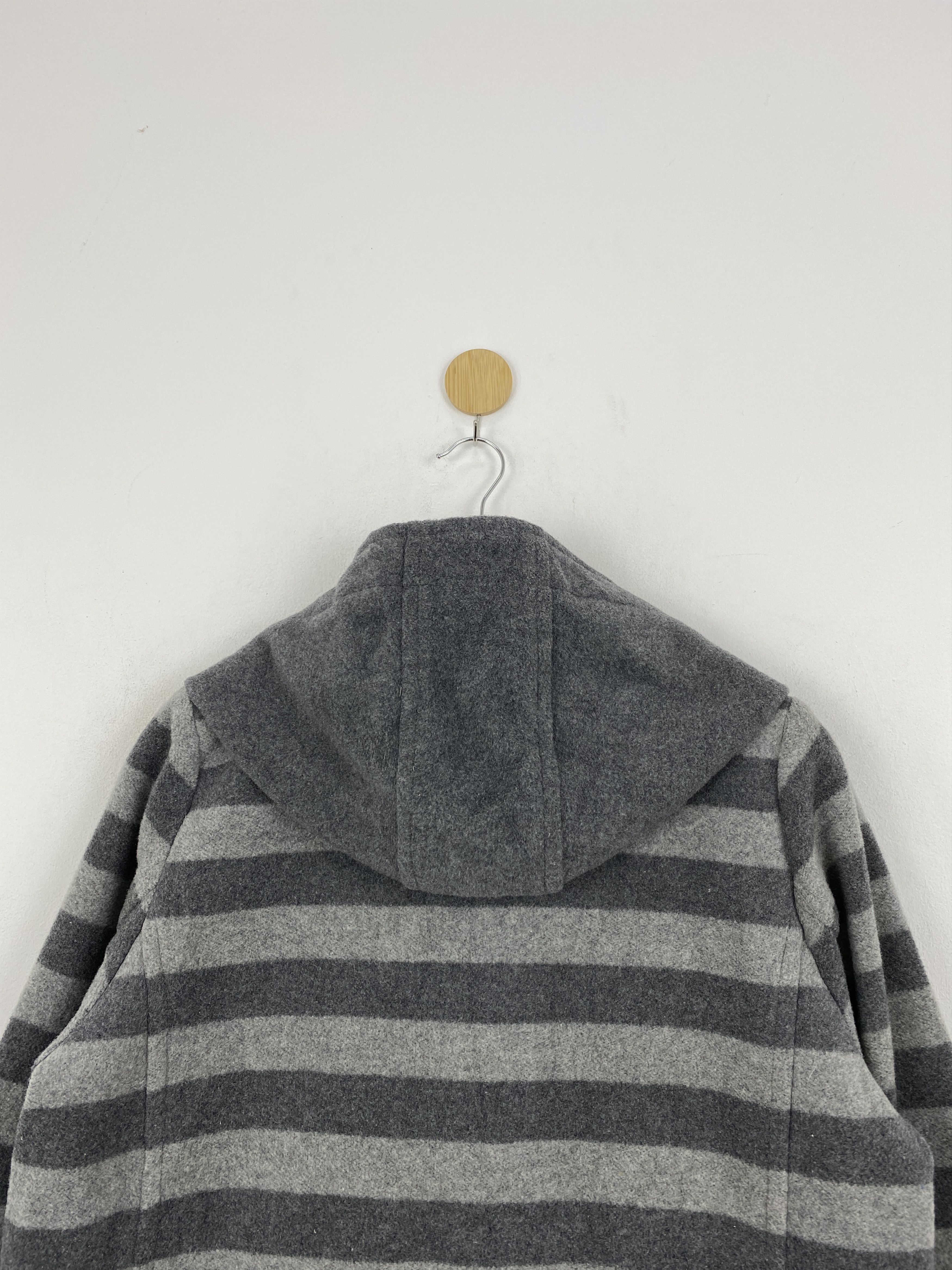 Japanese Brand Vintage Niko And ... Bold Stripes Hooded Wool Jacket JA0113 Size US XL / EU 56 / 4 - 4 Thumbnail