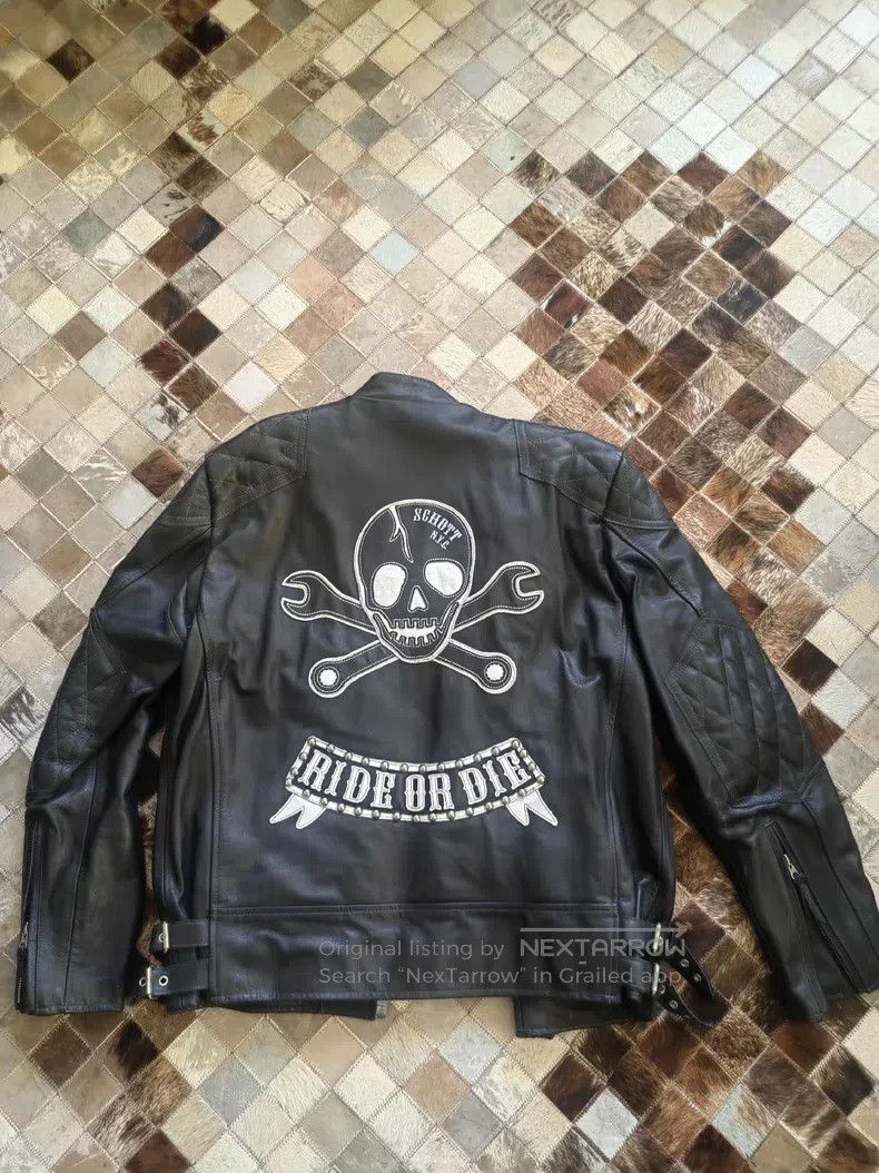 Schott Schott Nude cowhide Harley motorcycle biker jacket Size US XL / EU 56 / 4 - 1 Thumbnail