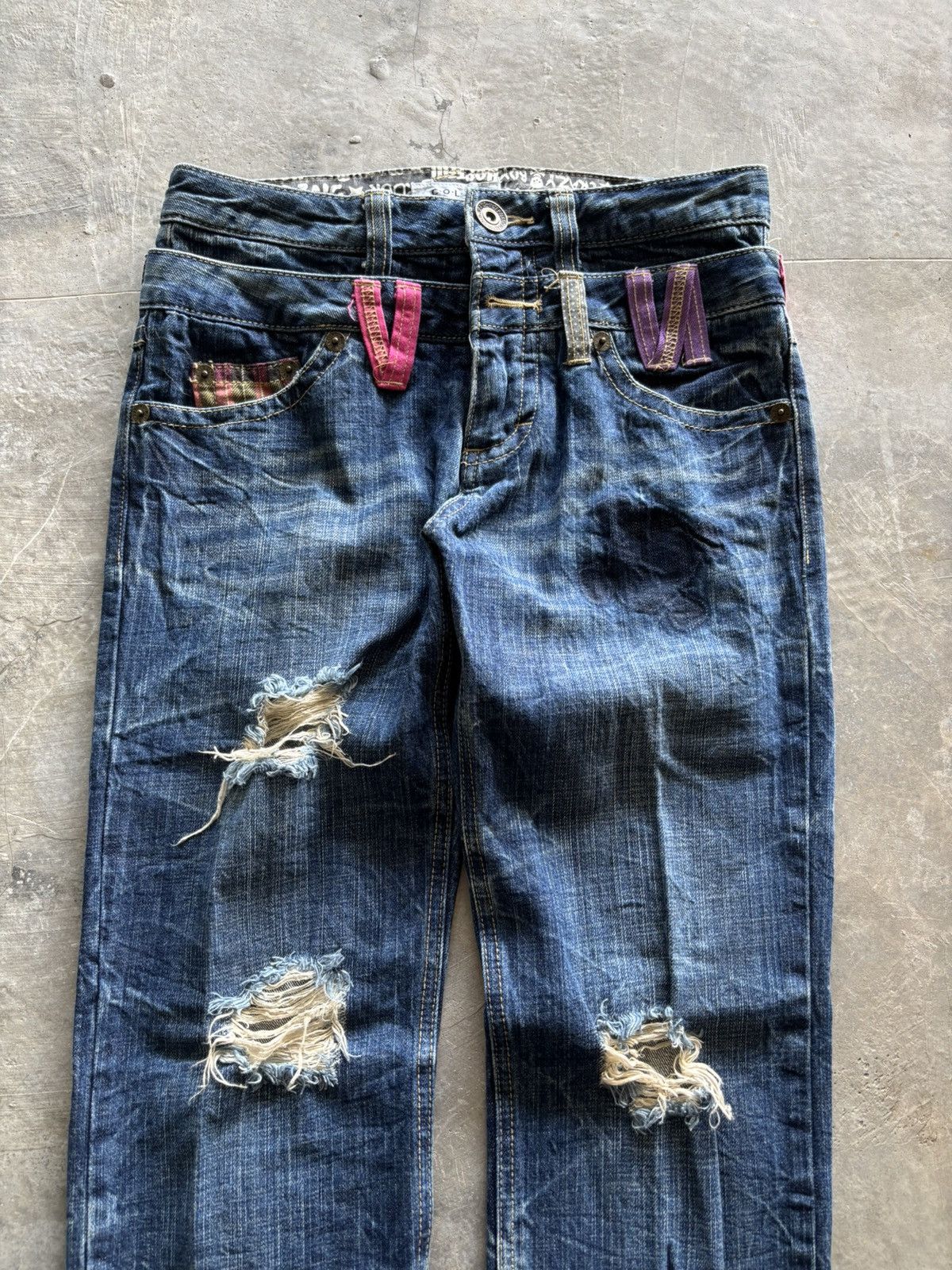 PPFM Distressed double waist C.O.L.Z.A japanese punk goth style Size US 30 / EU 46 - 2 Thumbnail