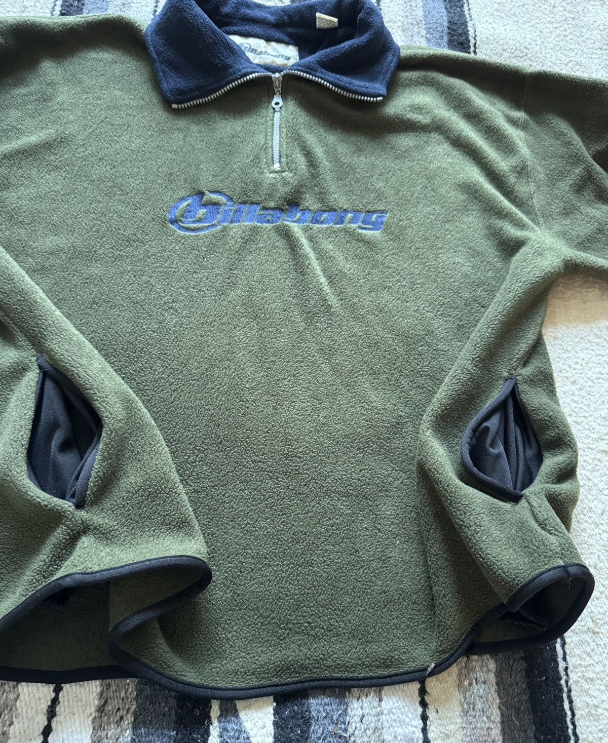 Billabong Vintage 90s Y2K Billabong Surf Skate Quarterzip Fleece XL Size US XL / EU 56 / 4 - 7 Thumbnail