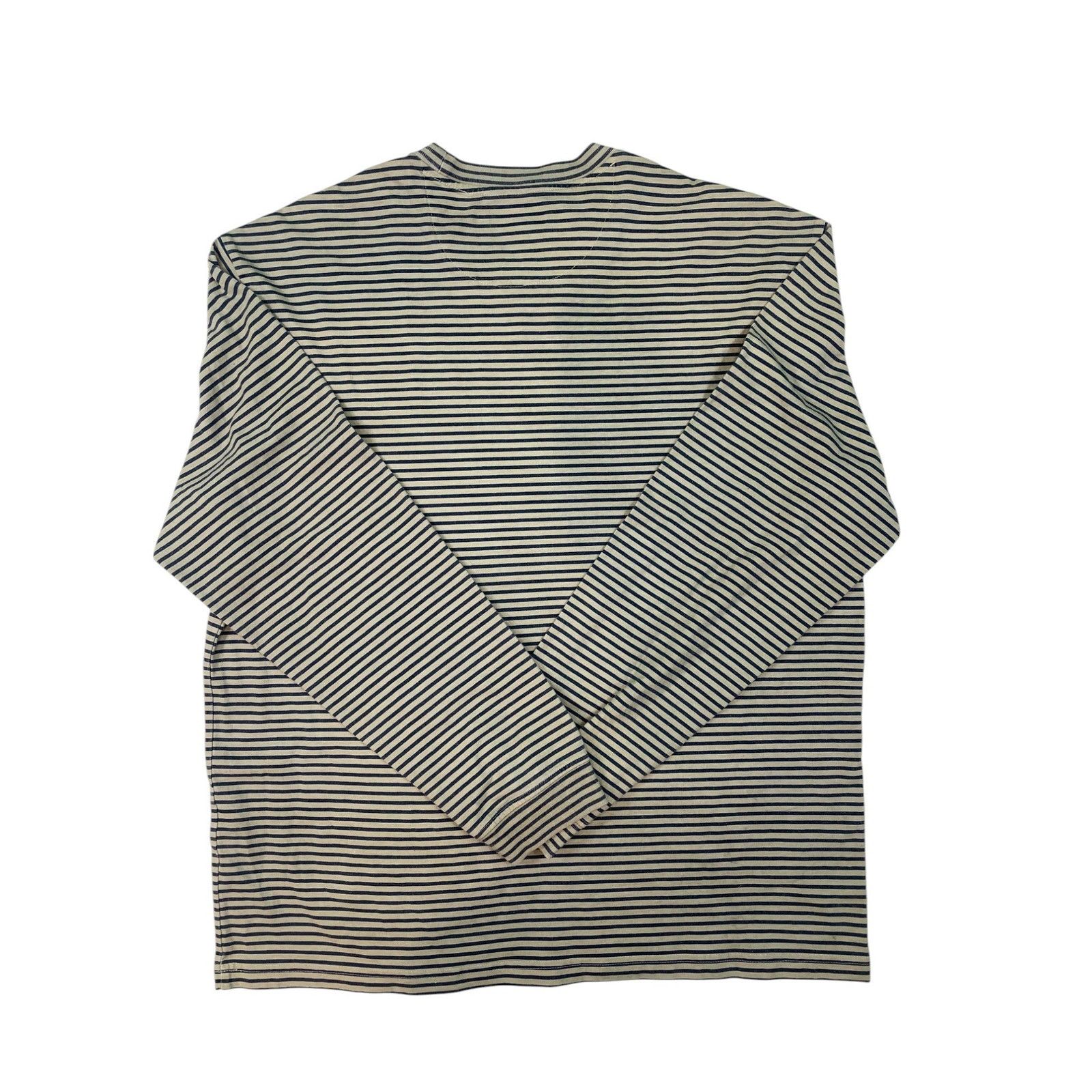 Supreme Supreme Navy & Cream Striped LS Tee Size US S / EU 44-46 / 1 - 2 Thumbnail