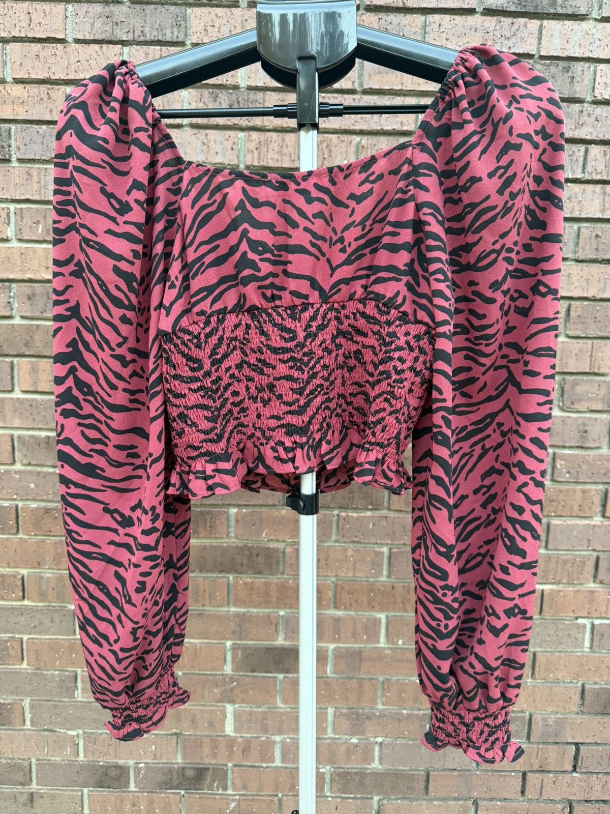 BuddyLove Buddy Love Cropped Top Shirt Zebra Stripe Shirred Puff Size S / US 4 / IT 40 - 5 Thumbnail