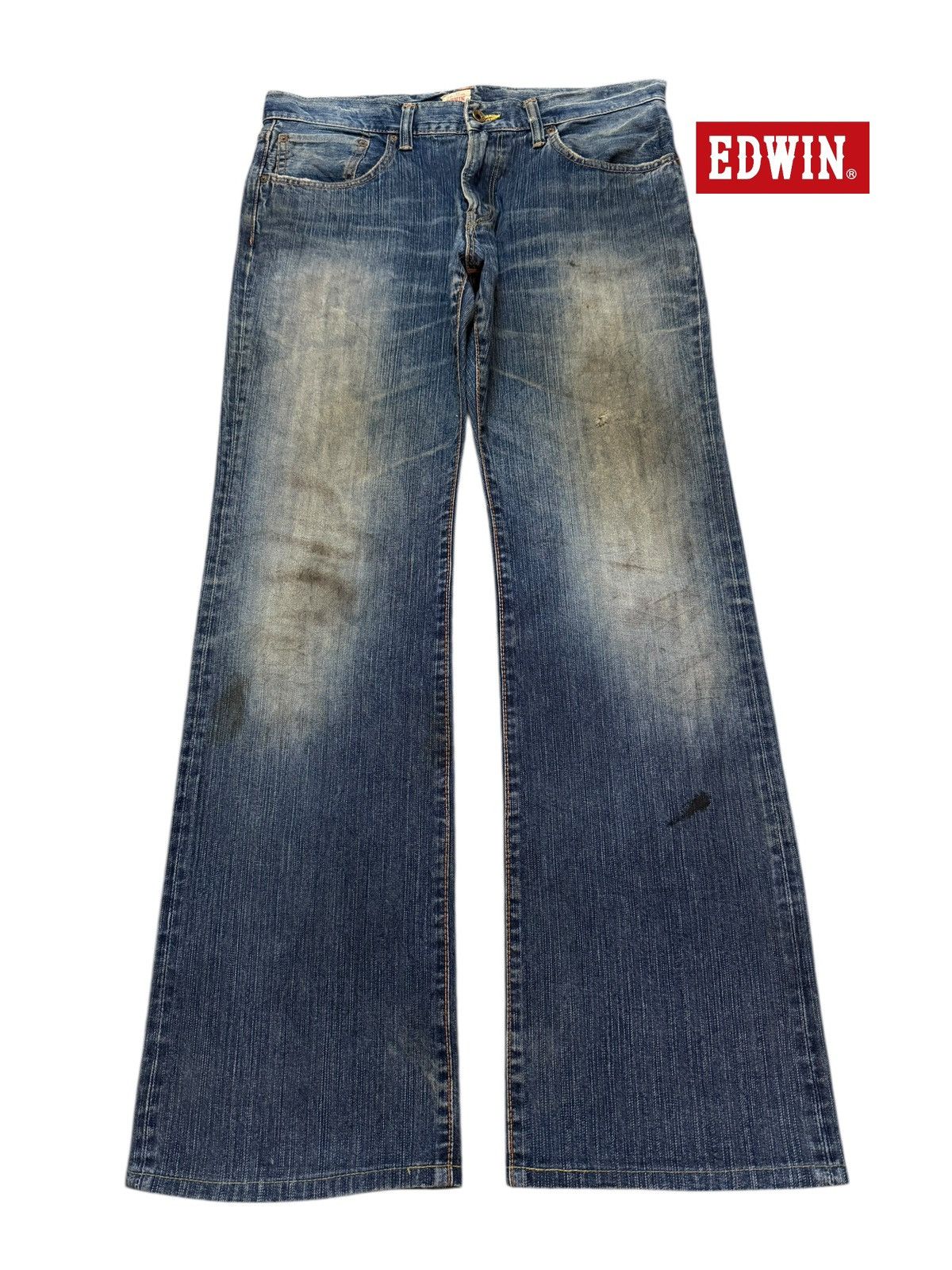 Edwin Vintage 90s Japan Edwin 505 Mud Wash Faded Wide Leg Baggy Size US 36 / EU 52 - 1 Thumbnail