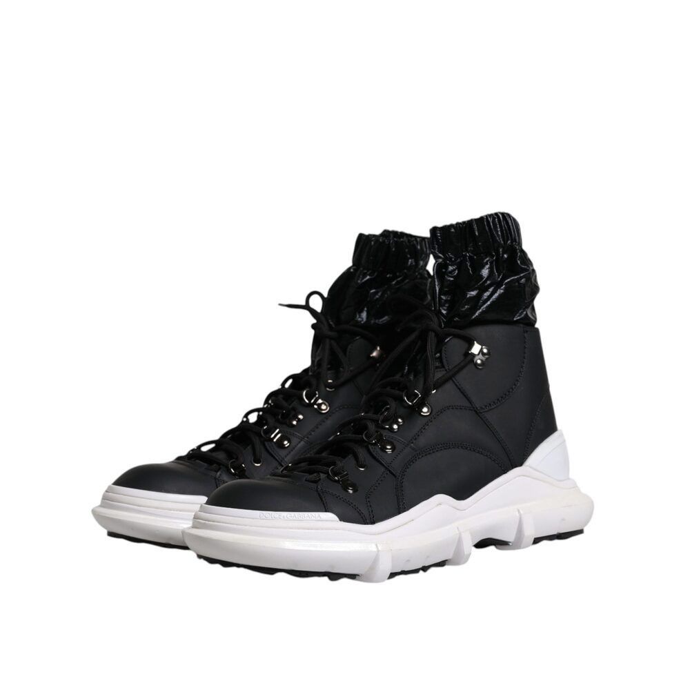 Dolce & Gabbana Dolce & Gabbana Black Nylon Galileo High Top Sneakers Shoes Size US 11 / EU 44 - 4 Thumbnail