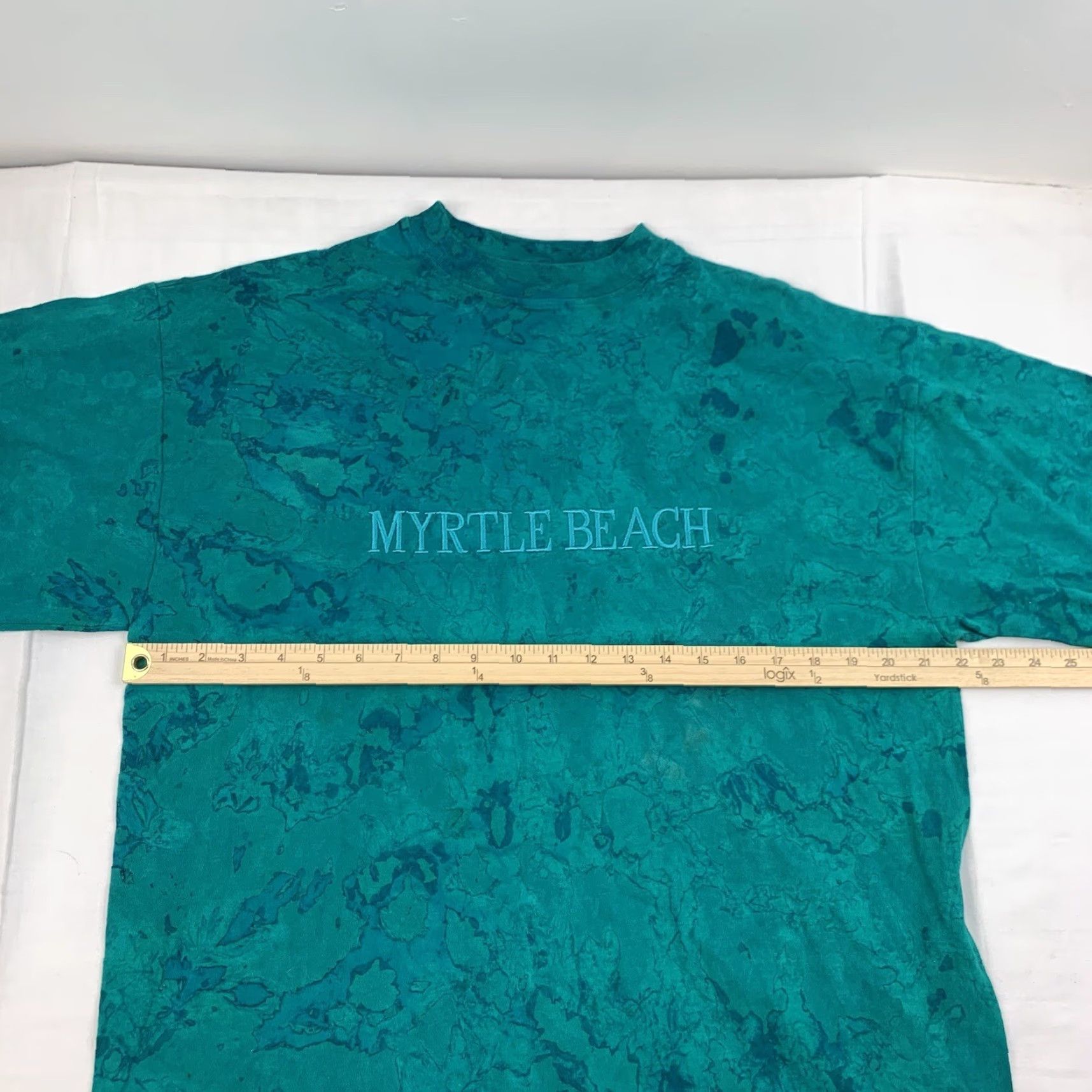 Vintage VINTAGE Myrtle Beach Shirt Adult Medium Green Acid Washed Tie Dye Embroidered Shirt 90s Beach USA Mens Size US M / EU 48-50 / 2 - 7 Thumbnail