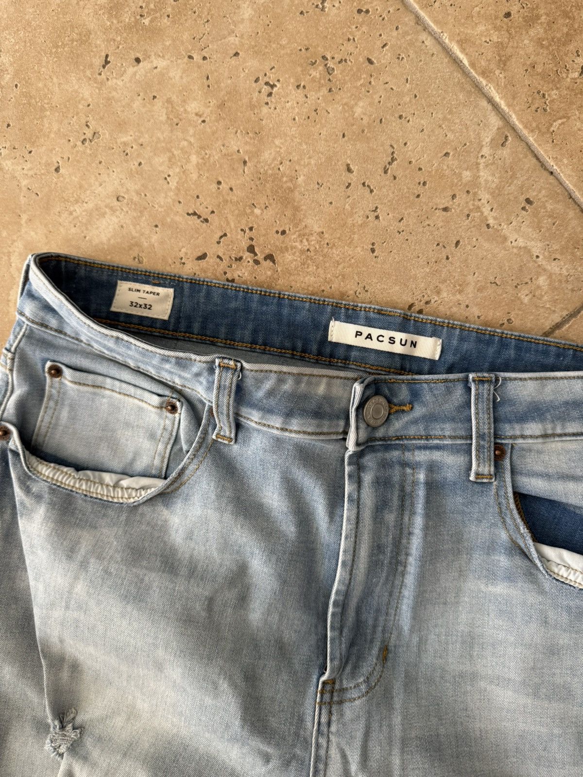 Pacsun Pacsun Slim Taper Ripped Jeans Size US 32 / EU 48 - 4 Thumbnail