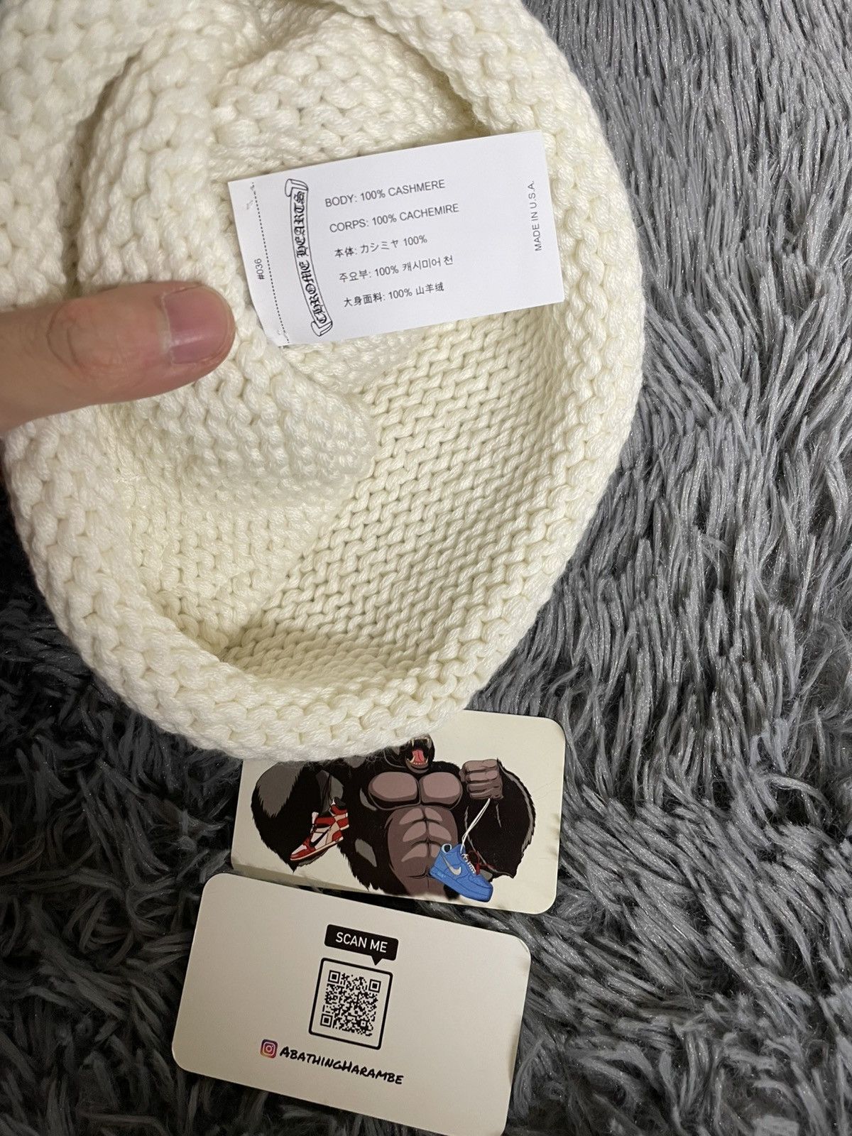Chrome Hearts Chrome Hearts Beaded Cross Patch Cashmere Beanie Size ONE SIZE - 5 Thumbnail