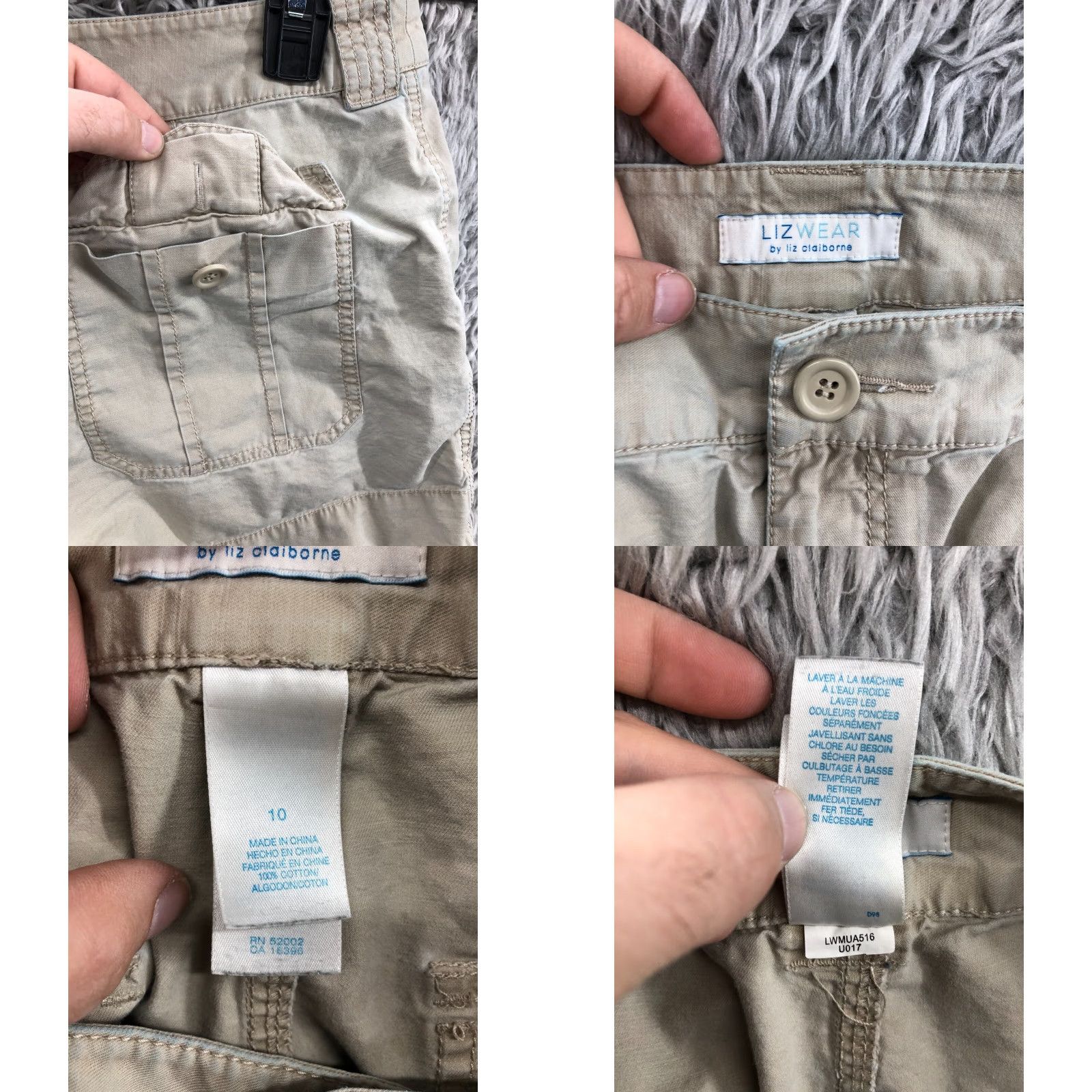 Vintage Lizwear Chino Shorts Womens Size 10 Mid Rise Medium Beige Casual 5-Pocket Denim Size 32" / US 10 / IT 46 - 8 Thumbnail