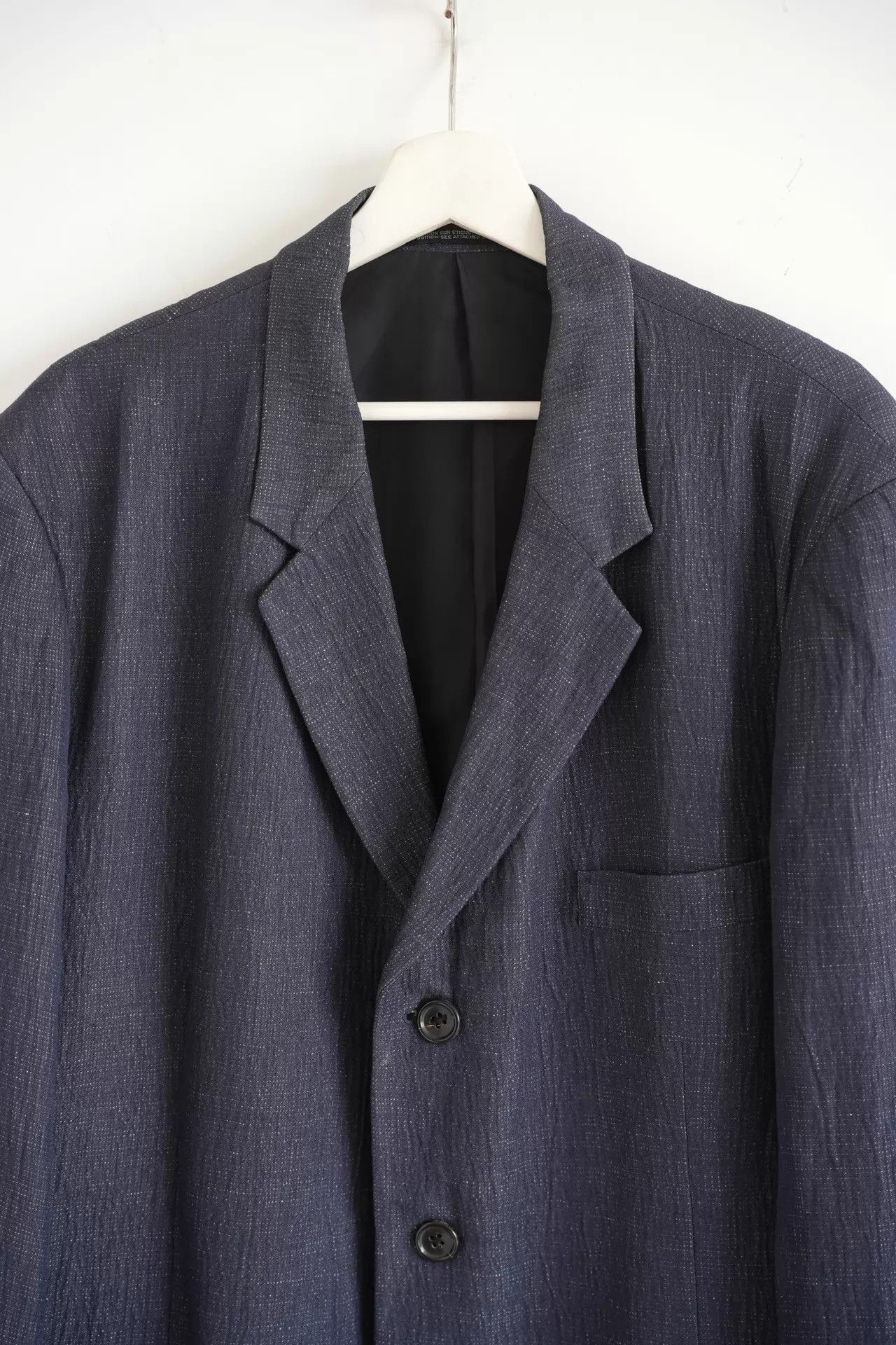 Yohji Yamamoto Yohji Yamamoto 98SS Indigo Bamboo Rayon Linen Coat Size US S / EU 44-46 / 1 - 3 Thumbnail