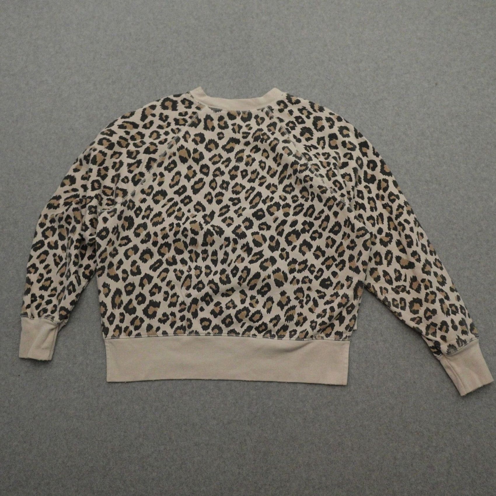 Frame FRAME Leopard Animal Print Sweatshirt Women Medium (21X22) Pullover Distressed Hem Size M / US 6-8 / IT 42-44 - 3 Thumbnail