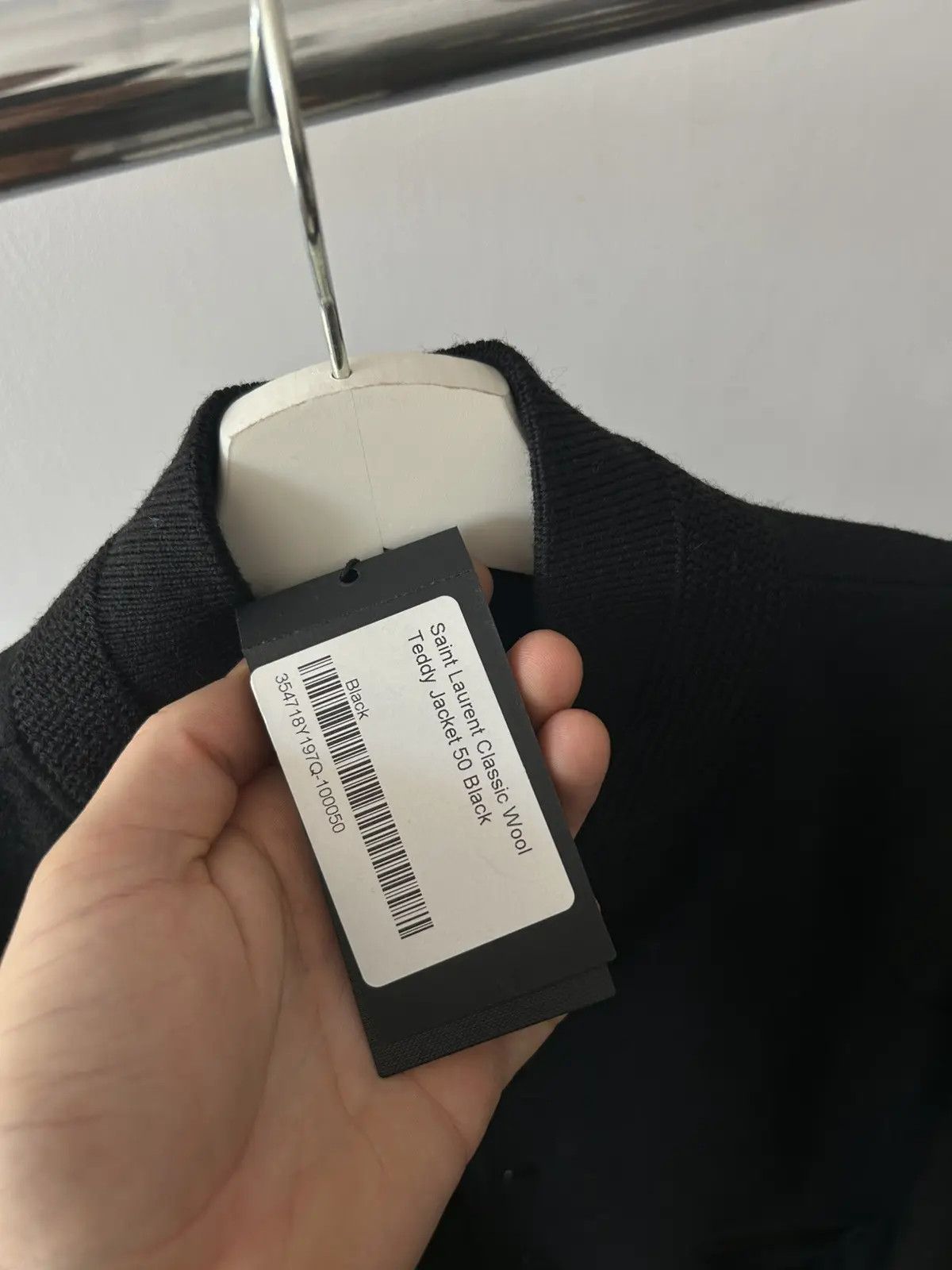 Sz 50 NWT Saint Laurent Teddy Wool Leather Varsity Jacket