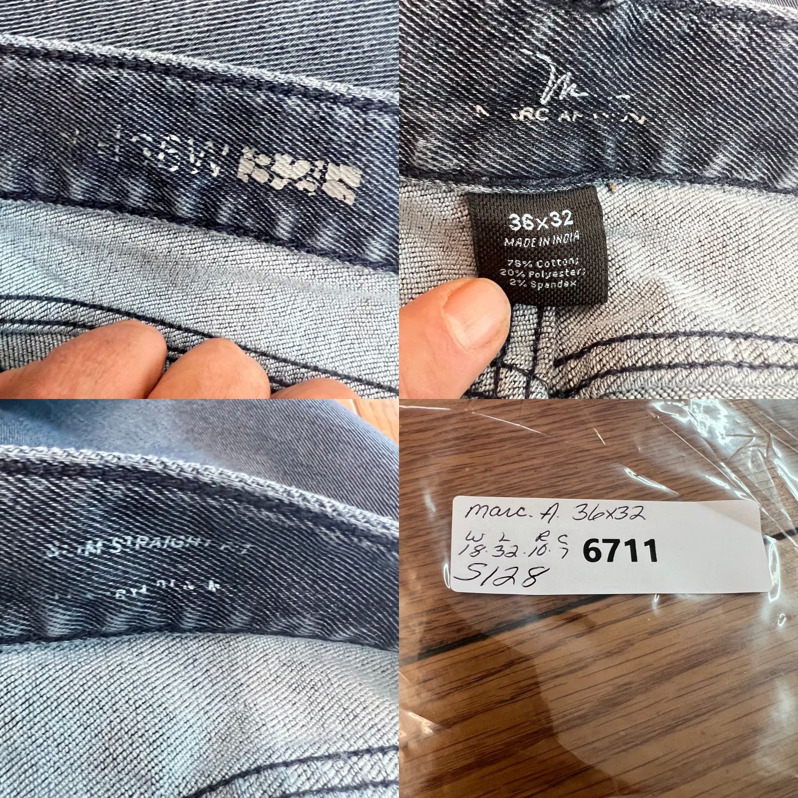 Denime Marc Allison Womens Mid Rise Slim Straight Fit Blue Denim Jeans Size 36X32 Size 25" / US 0 / IT 36 - 8 Thumbnail