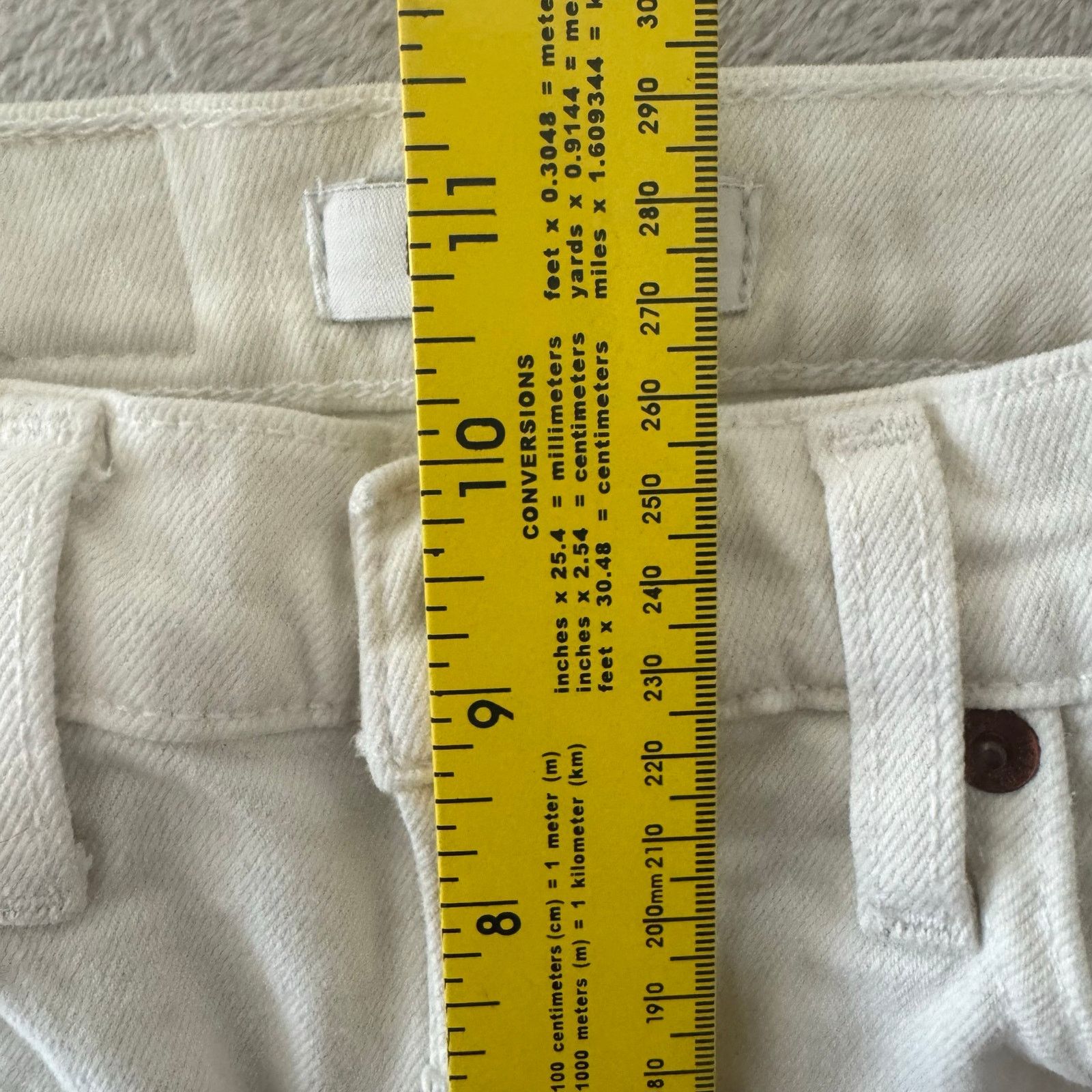 RE/DONE ReDone 90s High Rise Ankle Crop Button Fly Jeans 24 White Size 24" / US 00 / IT 34 - 10 Thumbnail