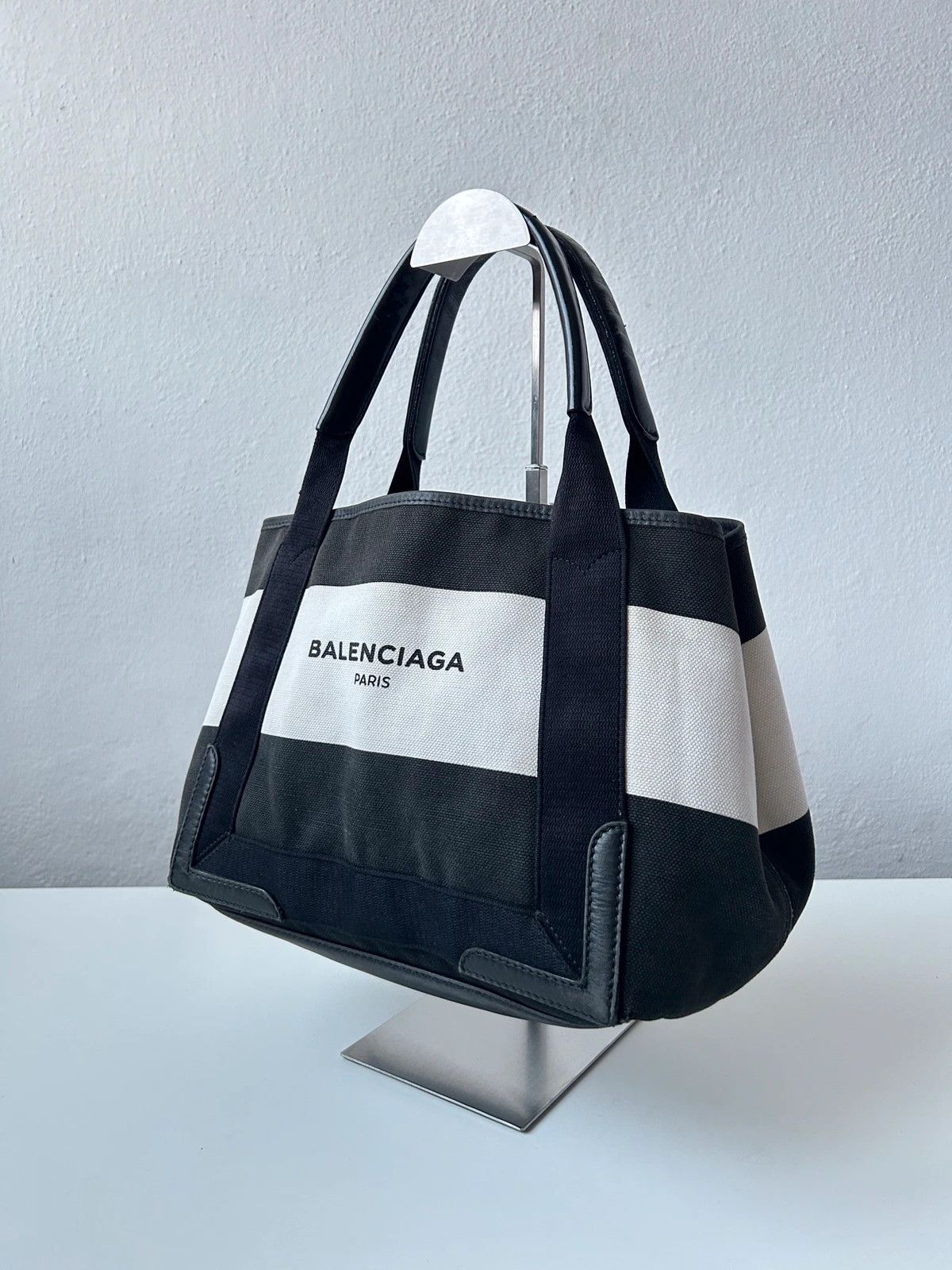 Balenciaga Balenciaga navy cabas logo tote bag small Size ONE SIZE - 6 Thumbnail