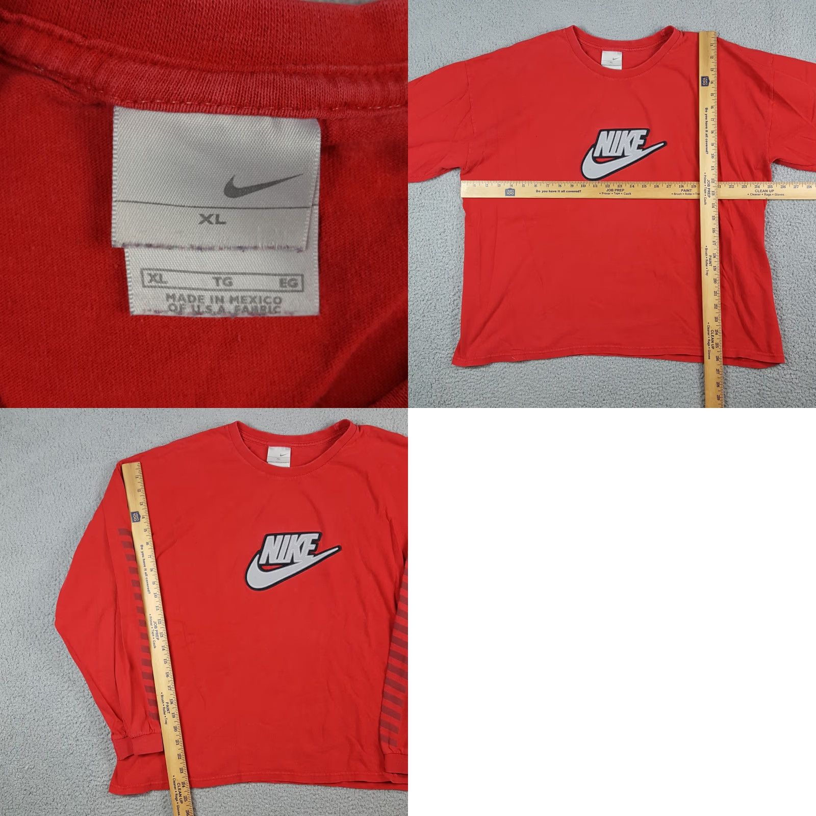 Nike Vintage Nike Swoosh Logo Long Sleeve Men XL Red T-Shirt Grunge 90s Y2K Skater Size US XL / EU 56 / 4 - 8 Thumbnail