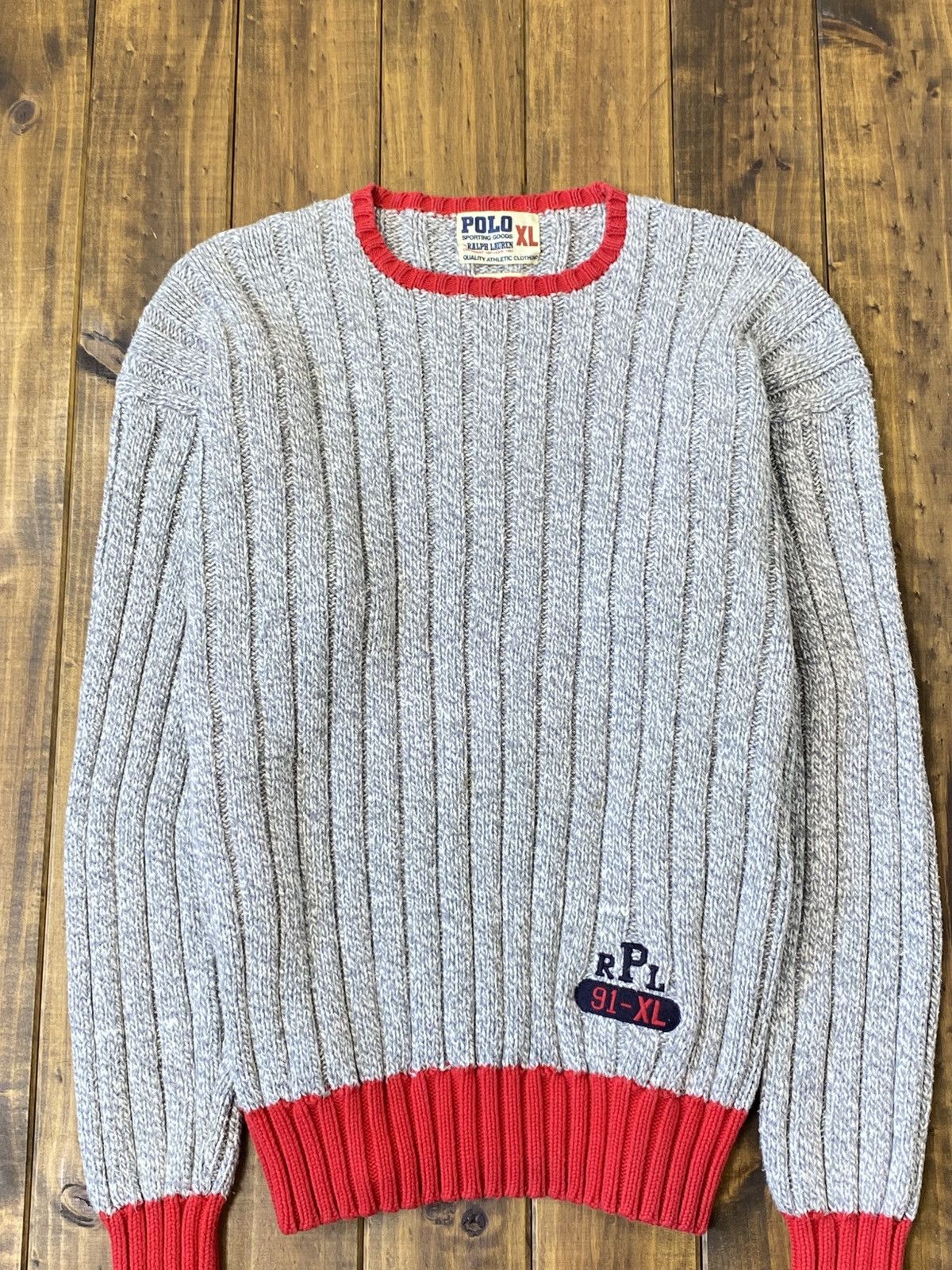 Polo Ralph Lauren × Vintage Vintage 1991 Polo Ralph Lauren sporting goods sweater Size US XL / EU 56 / 4 - 2 Thumbnail