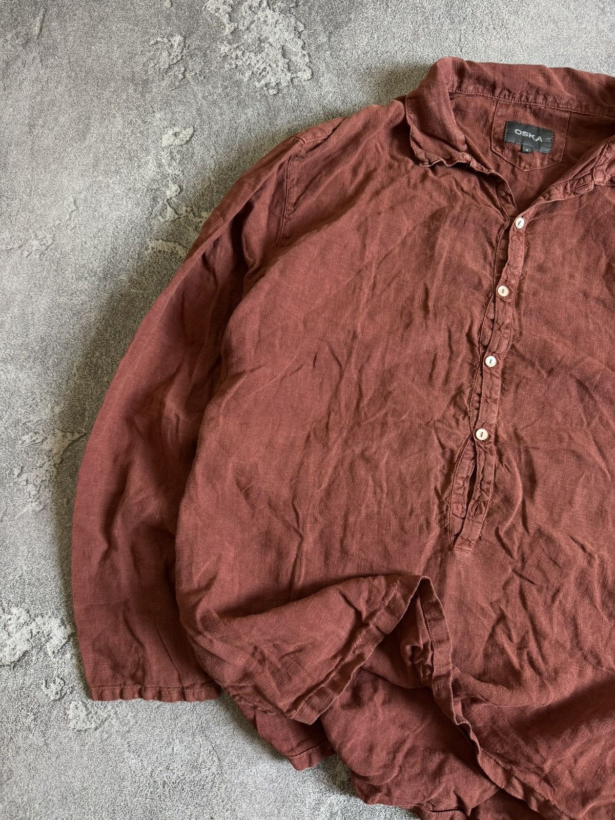 Linea Naturale Oska 4/size button up shirts long sleeve retro top dress Size US XL / EU 56 / 4 - 2 Thumbnail