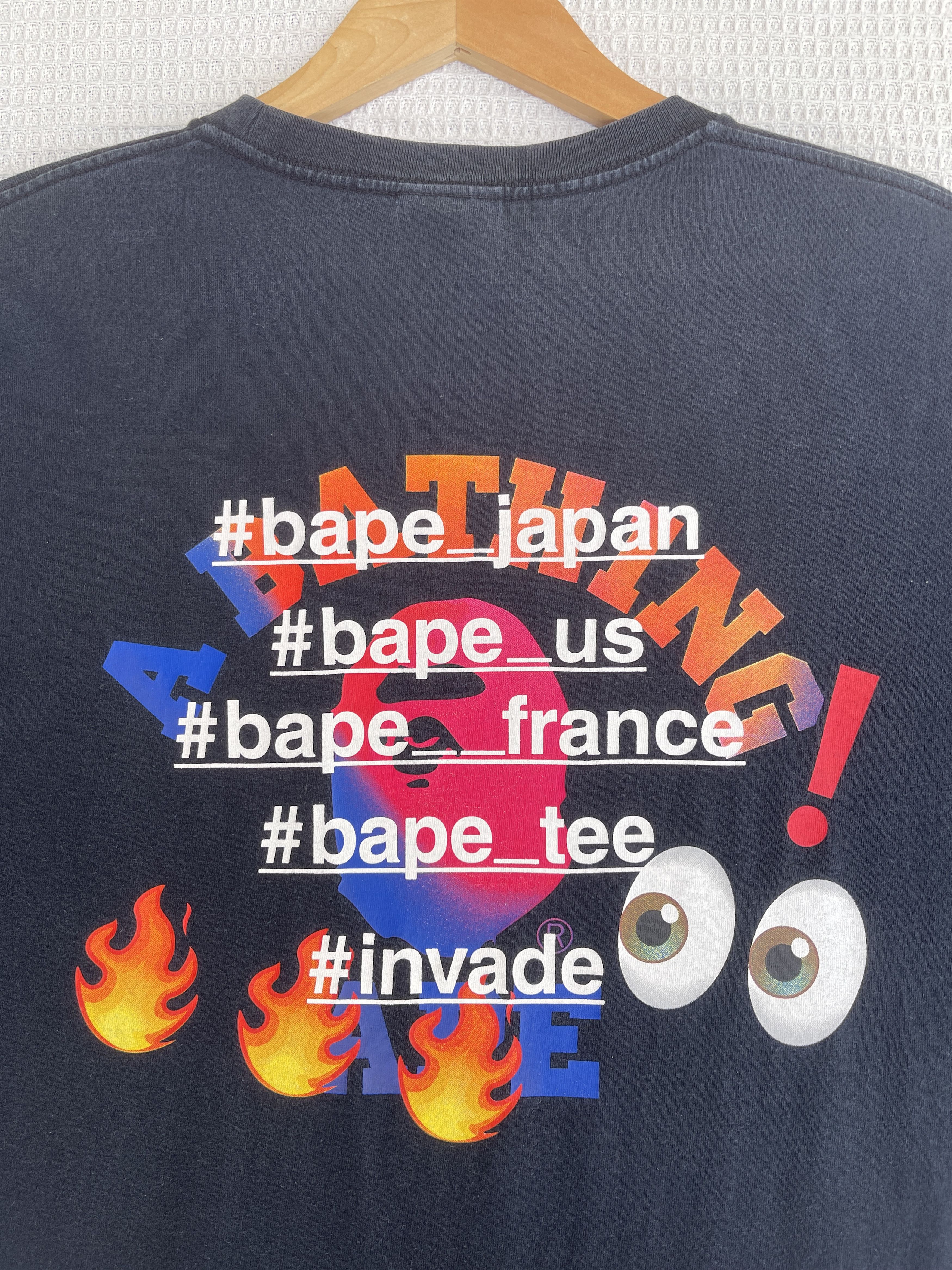 Bape Last Drop🔥Rare🔥Vintage Bape Fire College Emoji T-Shirt Size US XXL / EU 58 / 5 - 16 Thumbnail