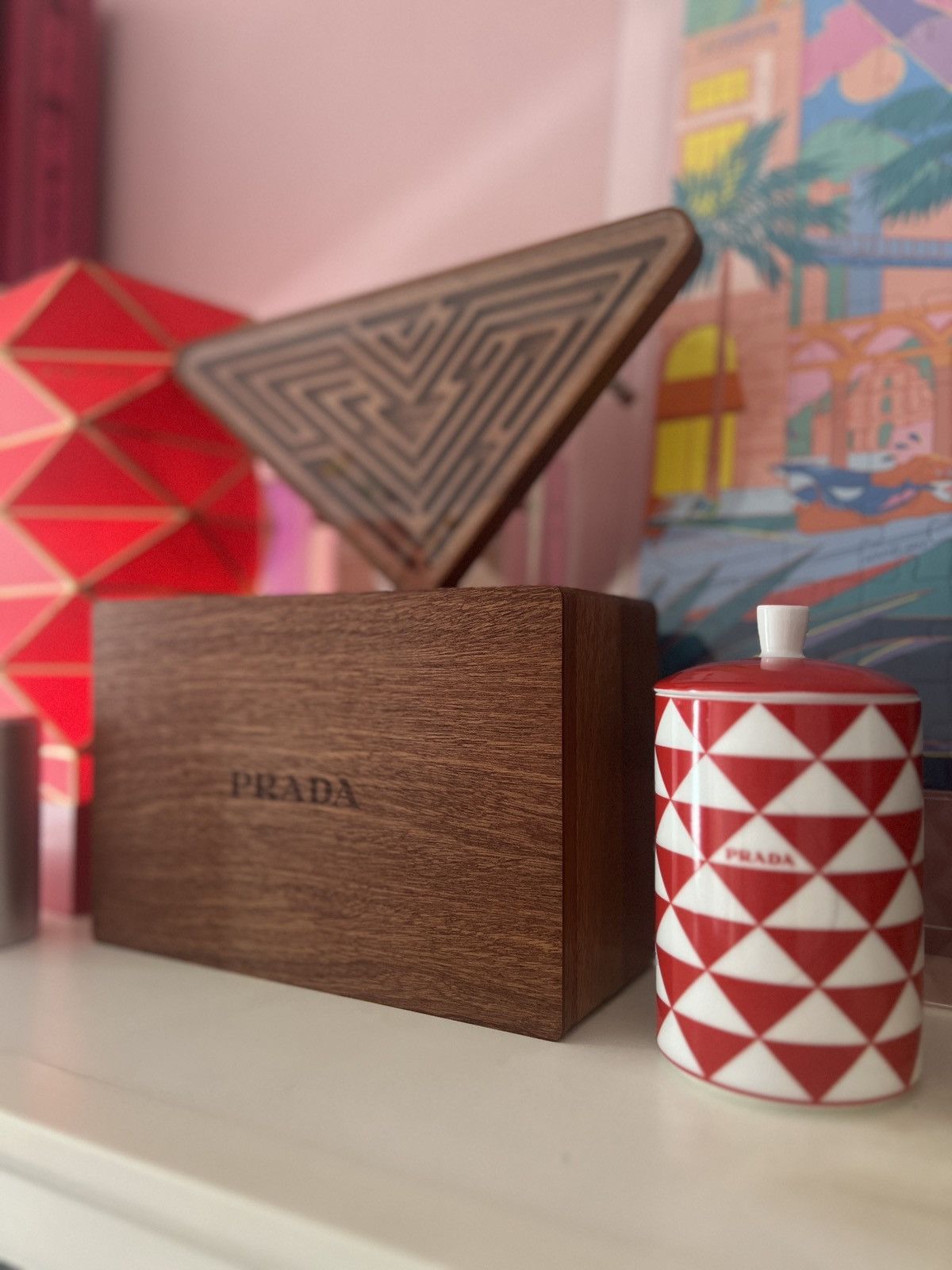 Prada Prada wooden candy jewelry storage box with coasters Size ONE SIZE - 11 Thumbnail