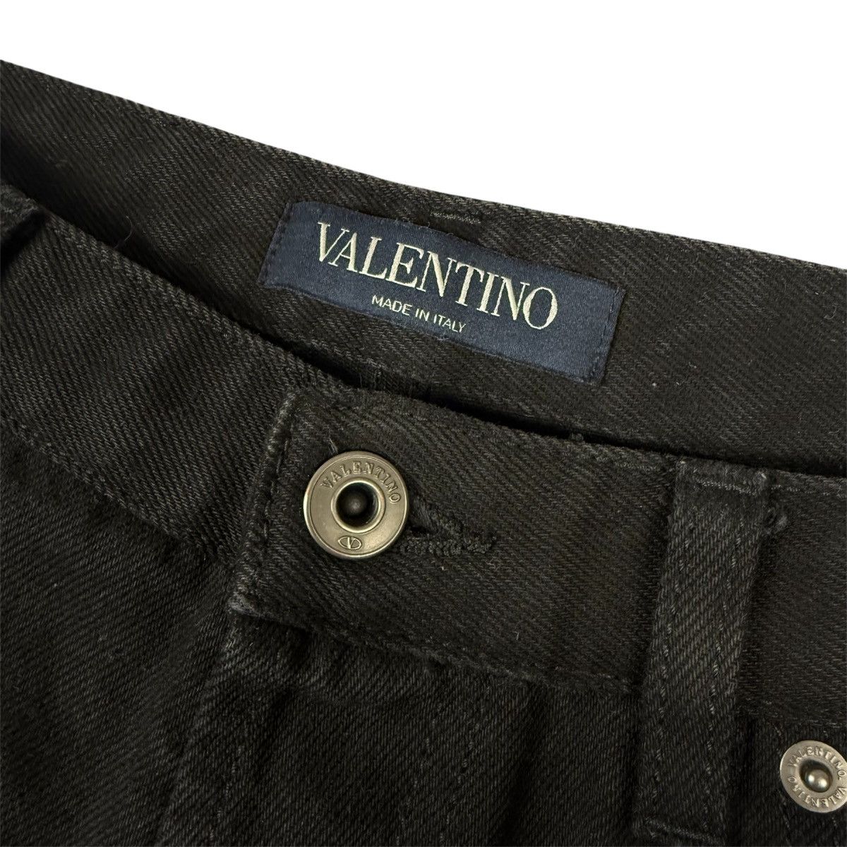 Valentino Valentino VLTN Logo Print Washed Denim Black Straight Jeans Size US 30 / EU 46 - 5 Thumbnail