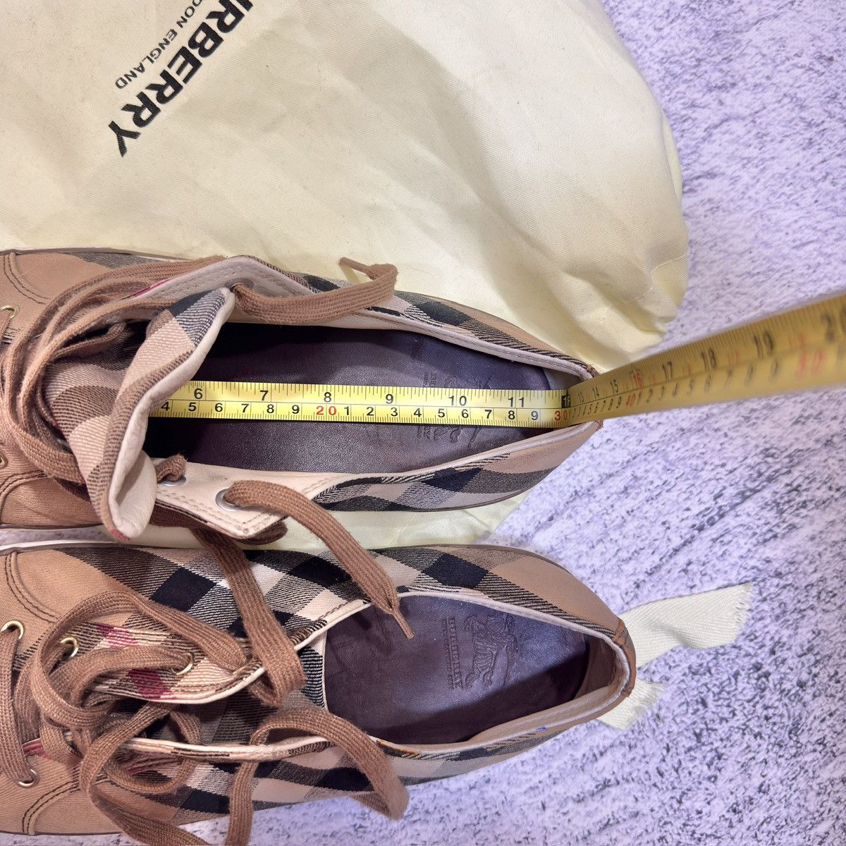 Burberry × Designer Burberry Nova Check Canvas Leather Sneakers US11.5 UK10.5 Size US 11.5 / EU 44-45 - 15 Thumbnail