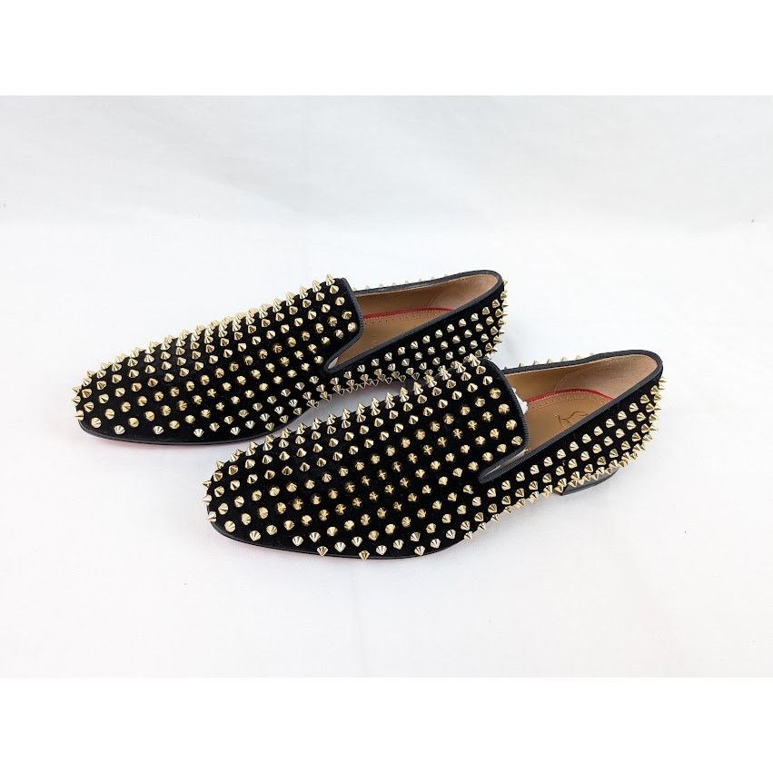 Christian Louboutin o1rshd1 Dandelion Spikes Flat Shoes in Black/Dorado Size US 10 / EU 43 - 11 Thumbnail